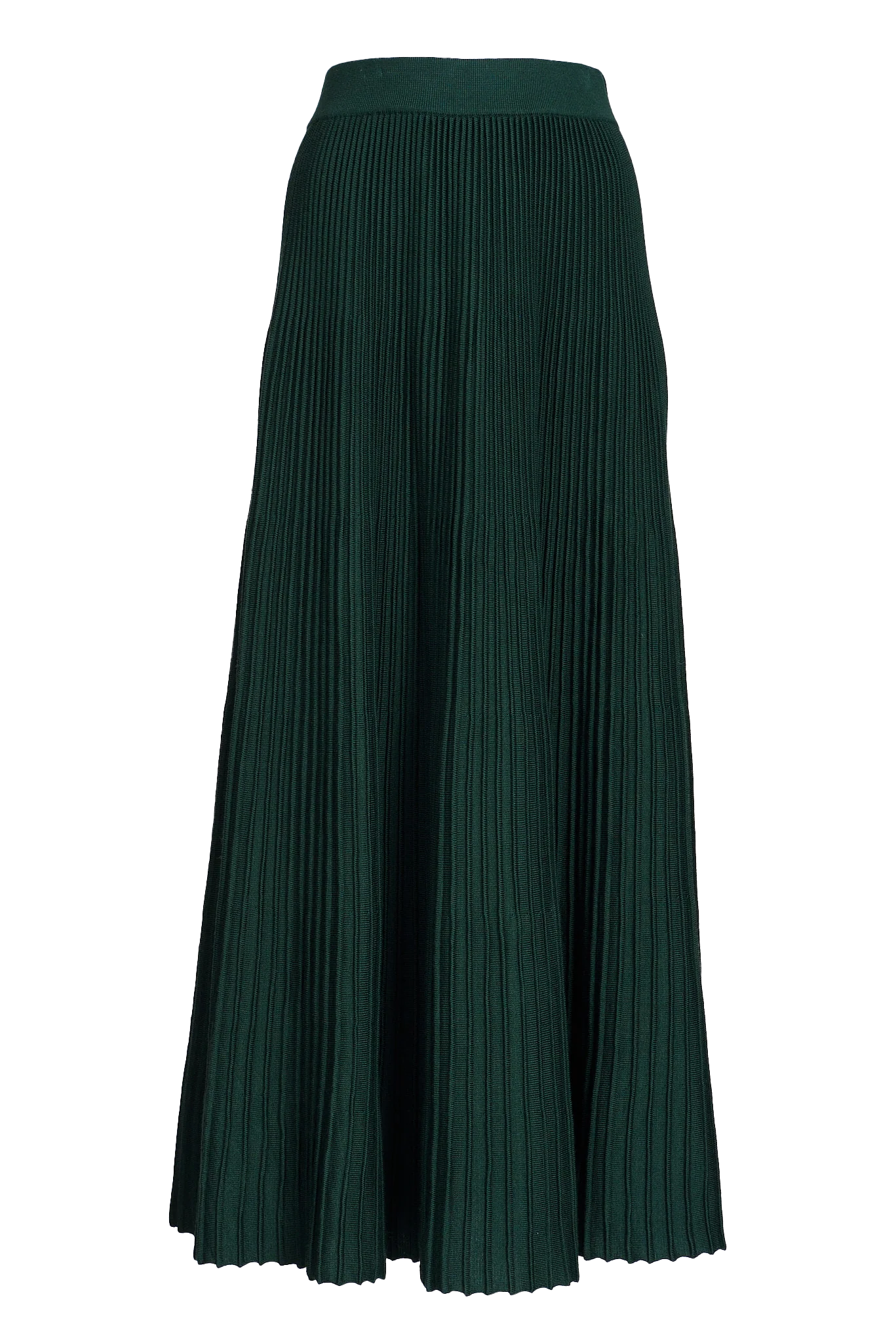 Honeycup Knit Skirt In Emerald Green Cotton Blend - Image 7