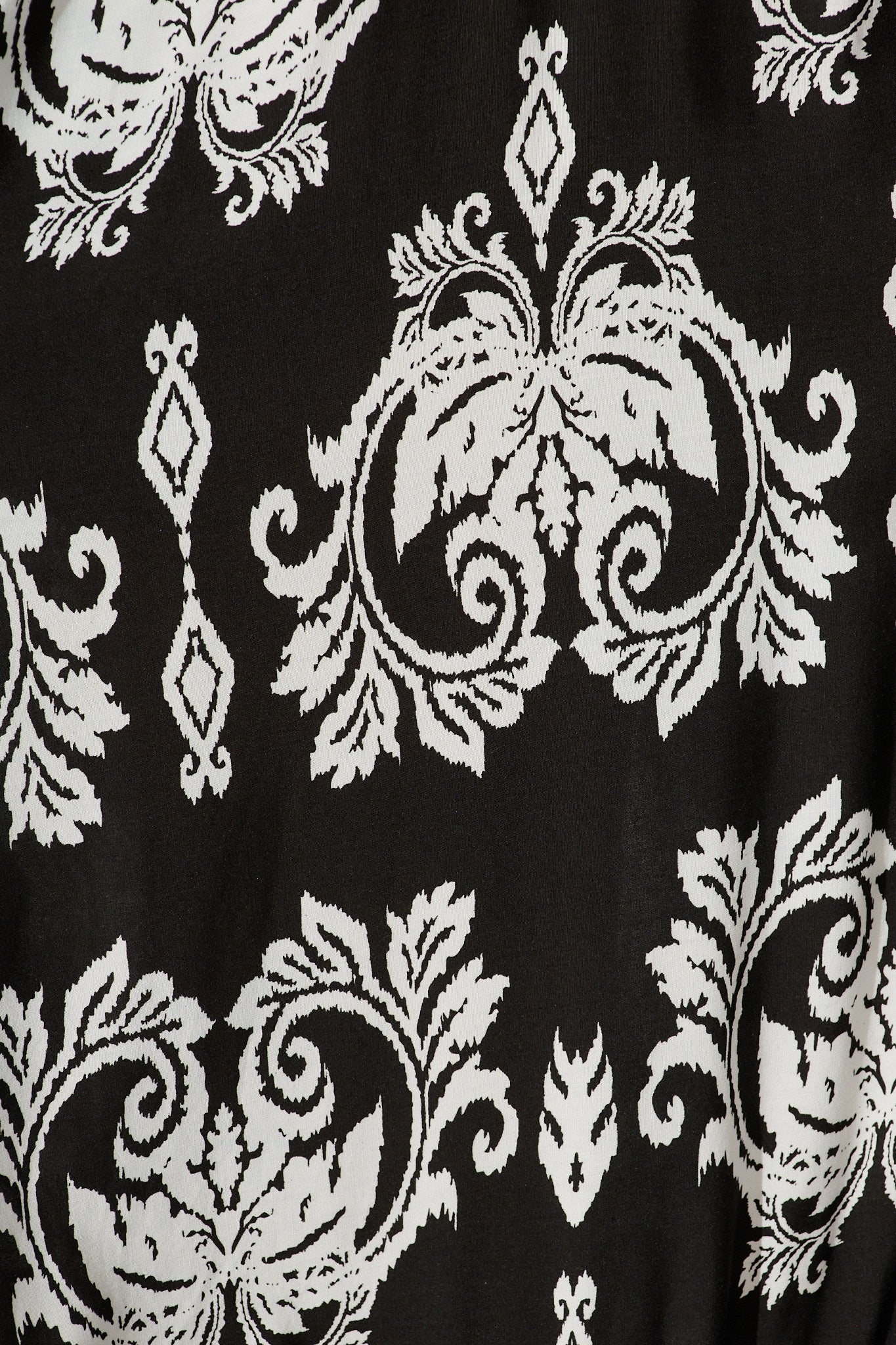 Ilysssa Maxi Dress in Black with White Boho Print - Image 6