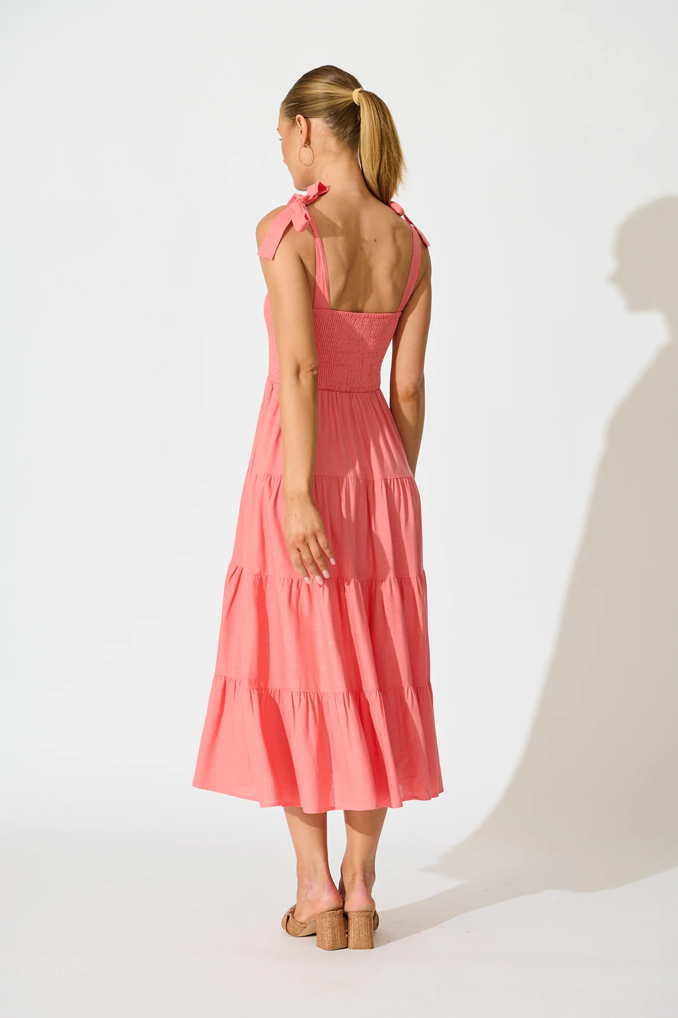 Imali Maxi Sundress in Pink Linen Blend - Image 4