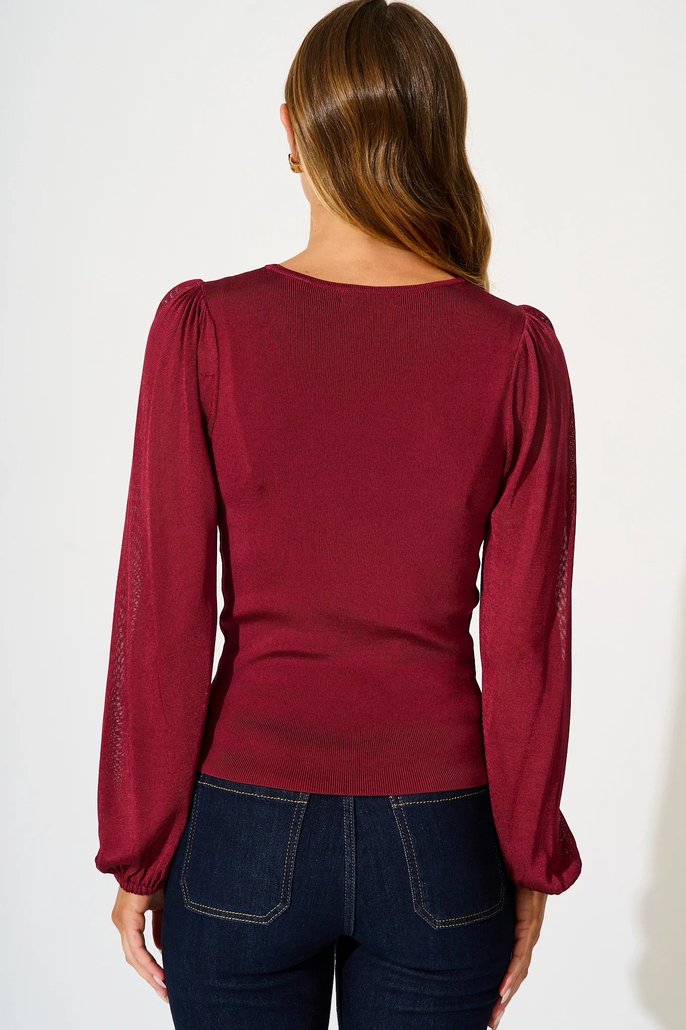 In Your Arms Knit Top in Wine - Image 3