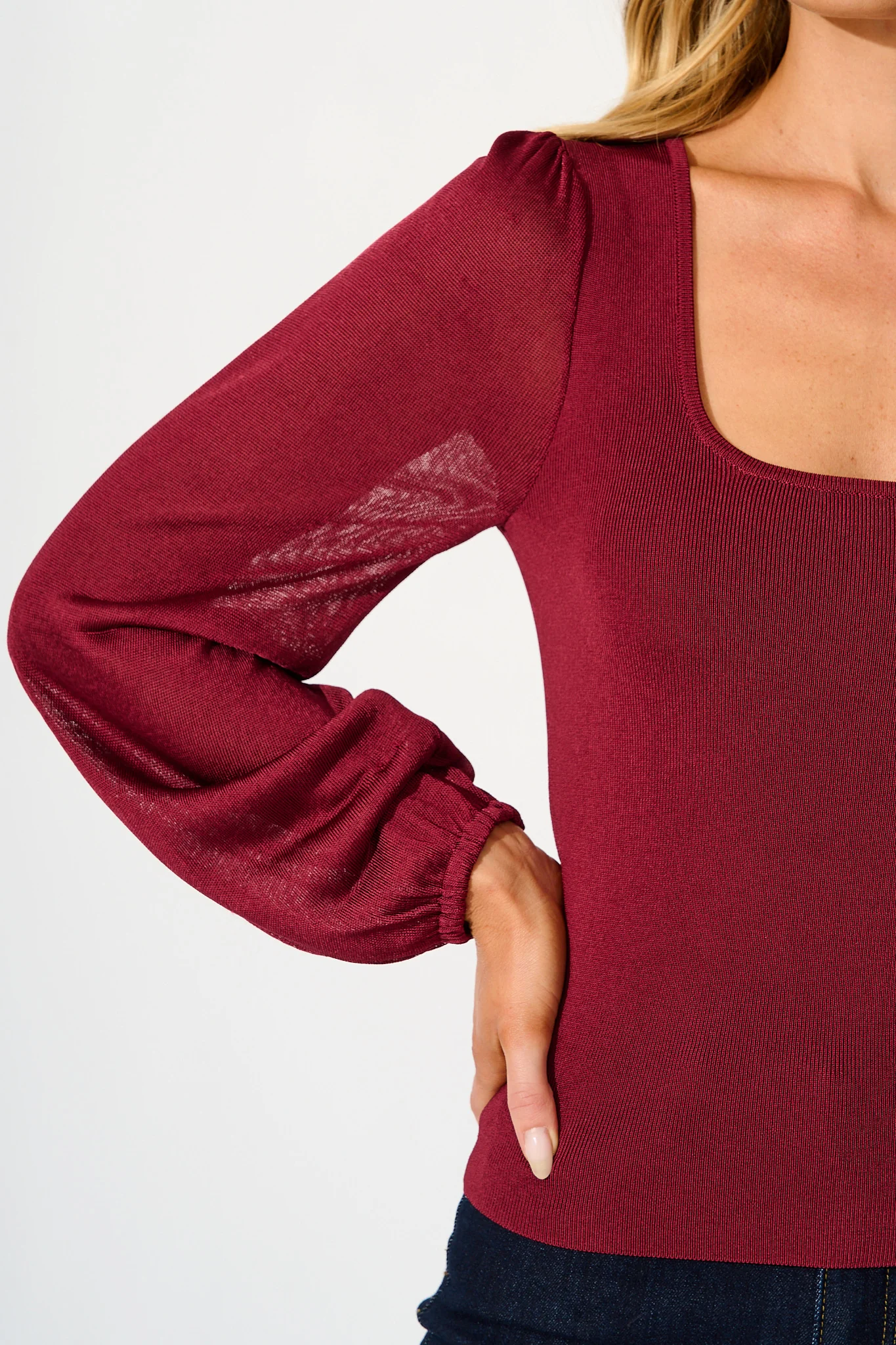 In Your Arms Knit Top in Wine - Image 5