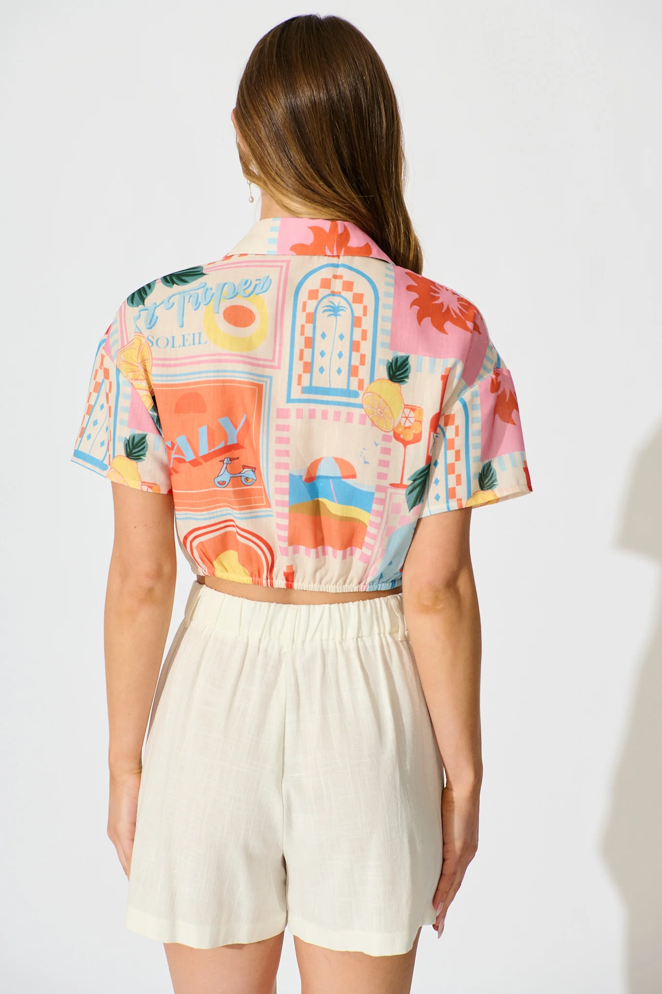 Iridessa Shirt in Multi Patchwork Lemon Print - Image 3