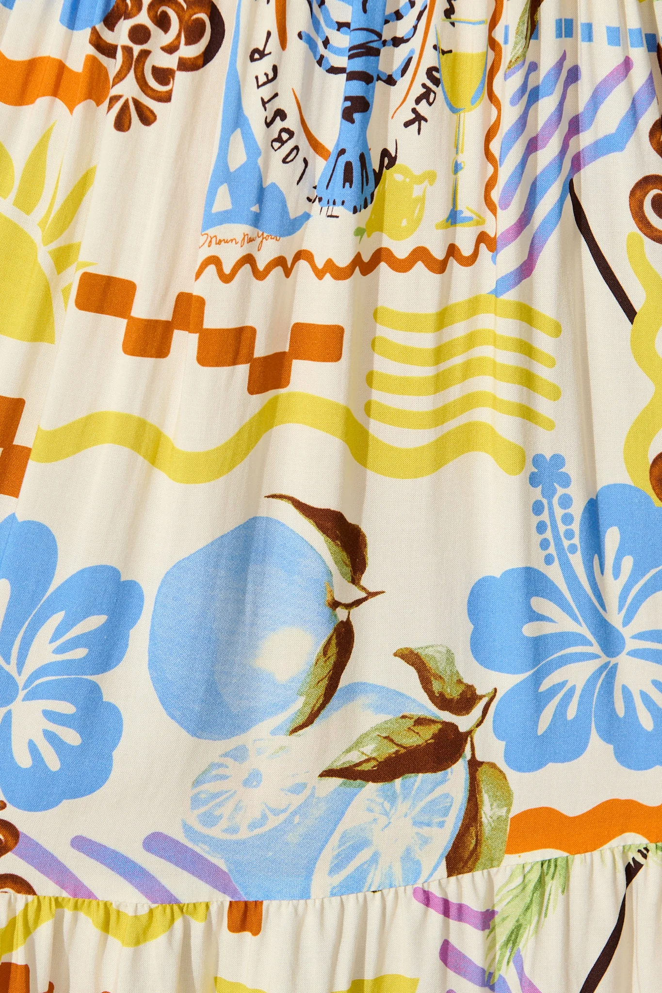 Island Escape Dress in Cream with Multi Summer Print - Image 6