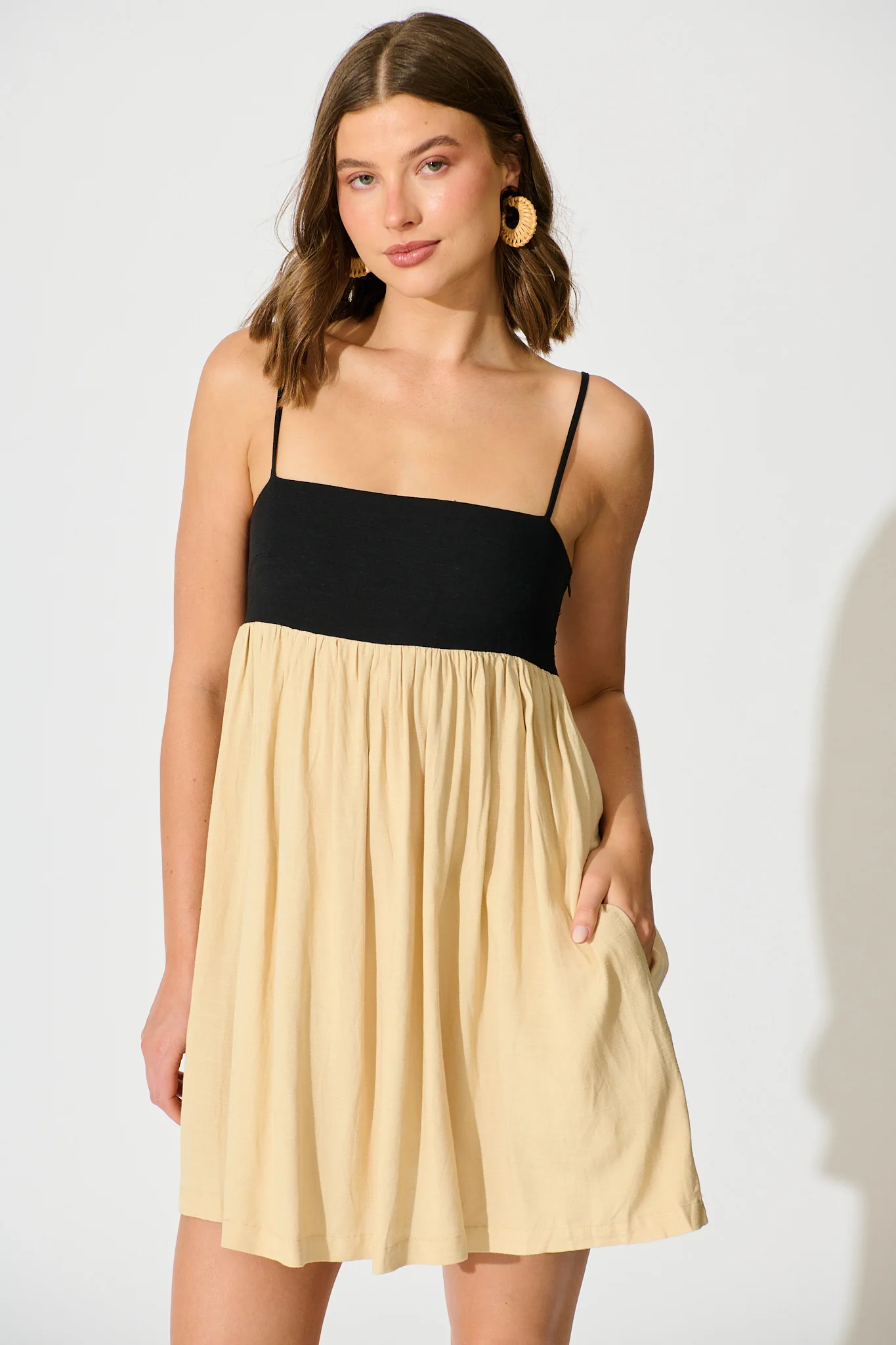 Janiya Sundress in Black and Beige - Image 2