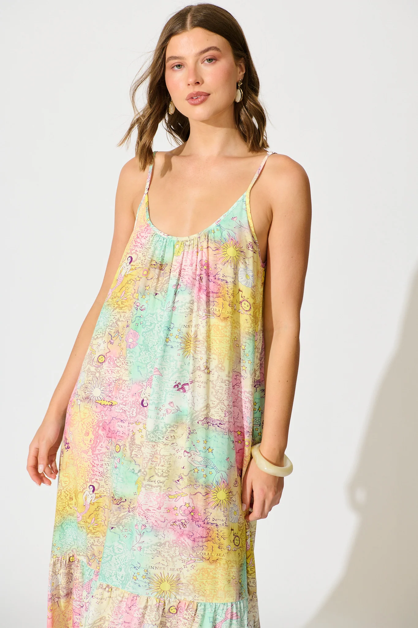 Jayne Maxi Sundress in Multi Patchwork Floral - Image 2