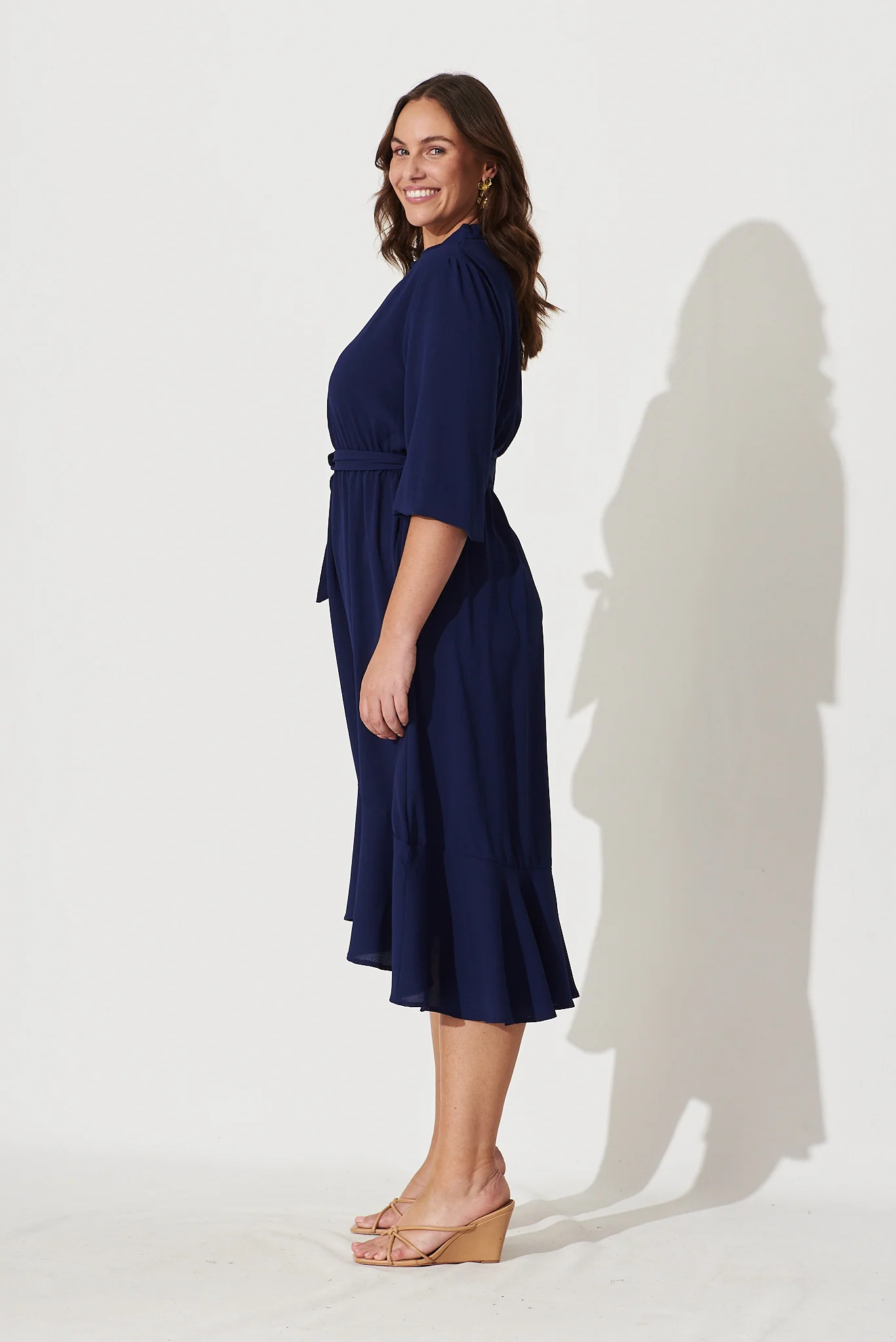 Jemimah Midi Dress In Navy - Image 6