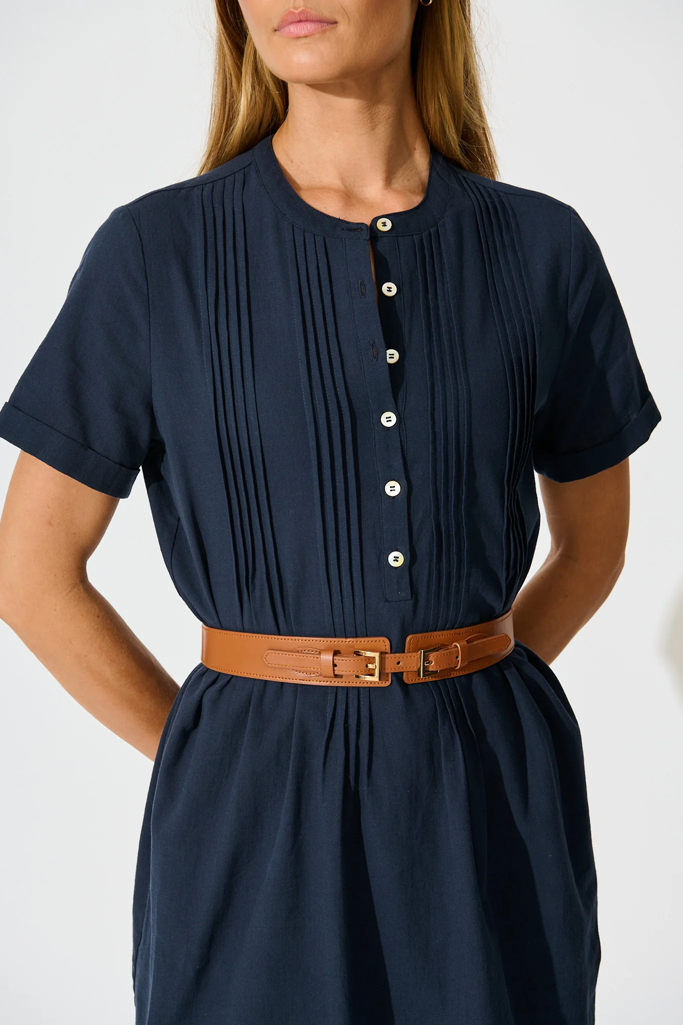 Jessie Belt in Tan Stretch - Image 2
