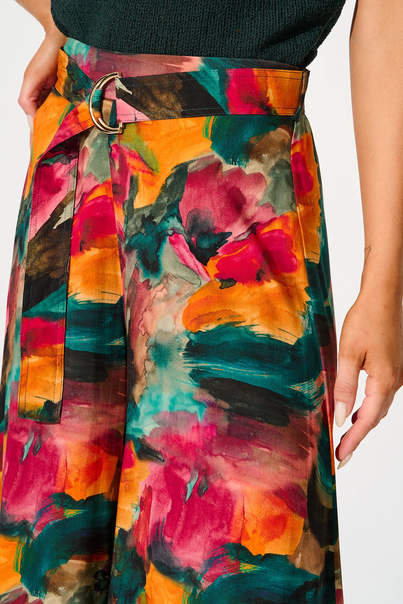 Jewel Mist Pant in Multi Watercolour Print - Image 5