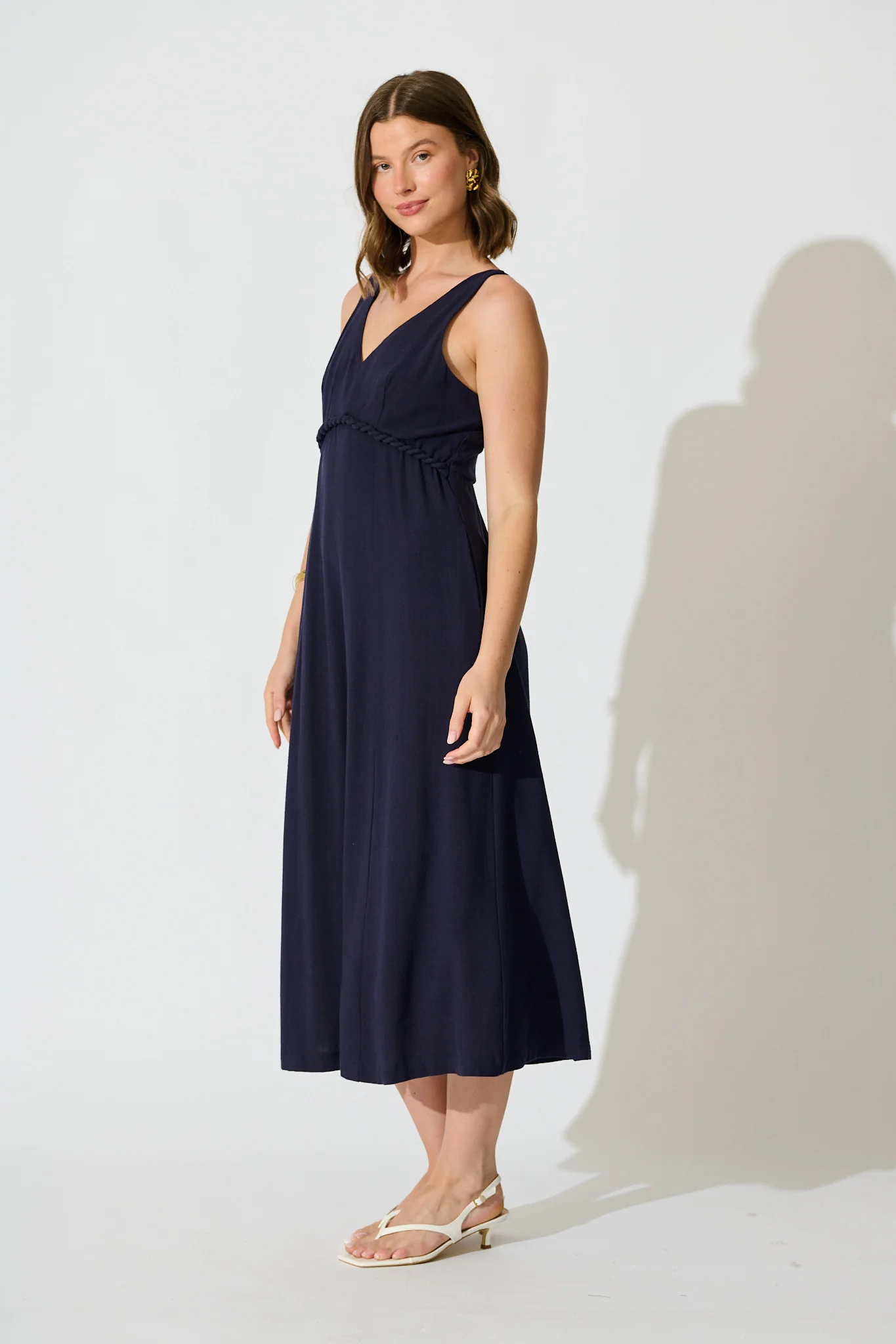 Jordie Midi Dress in Navy - Image 3