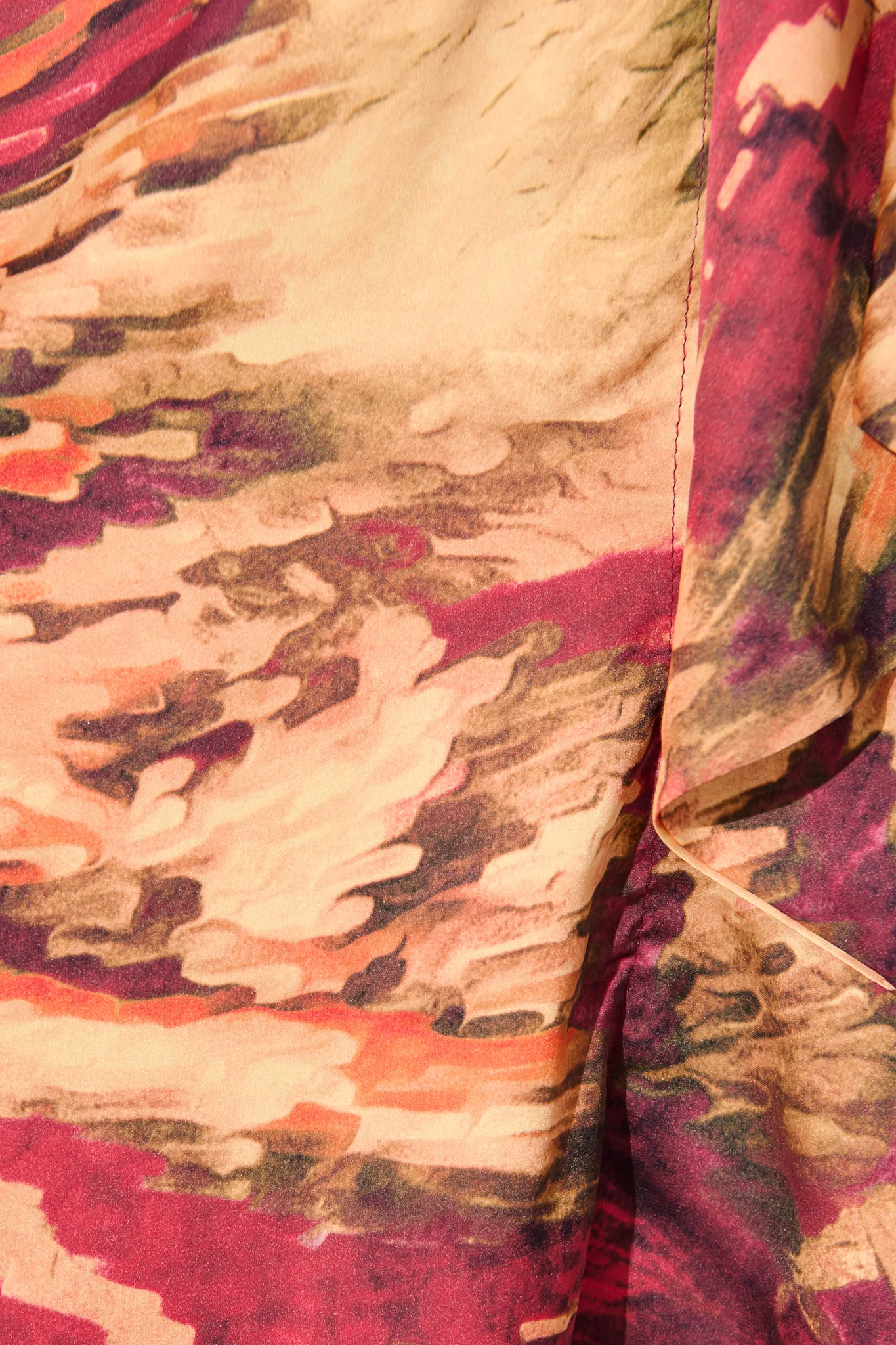 Joyful Midi Dress in Multi Watercolour Satin - Image 4