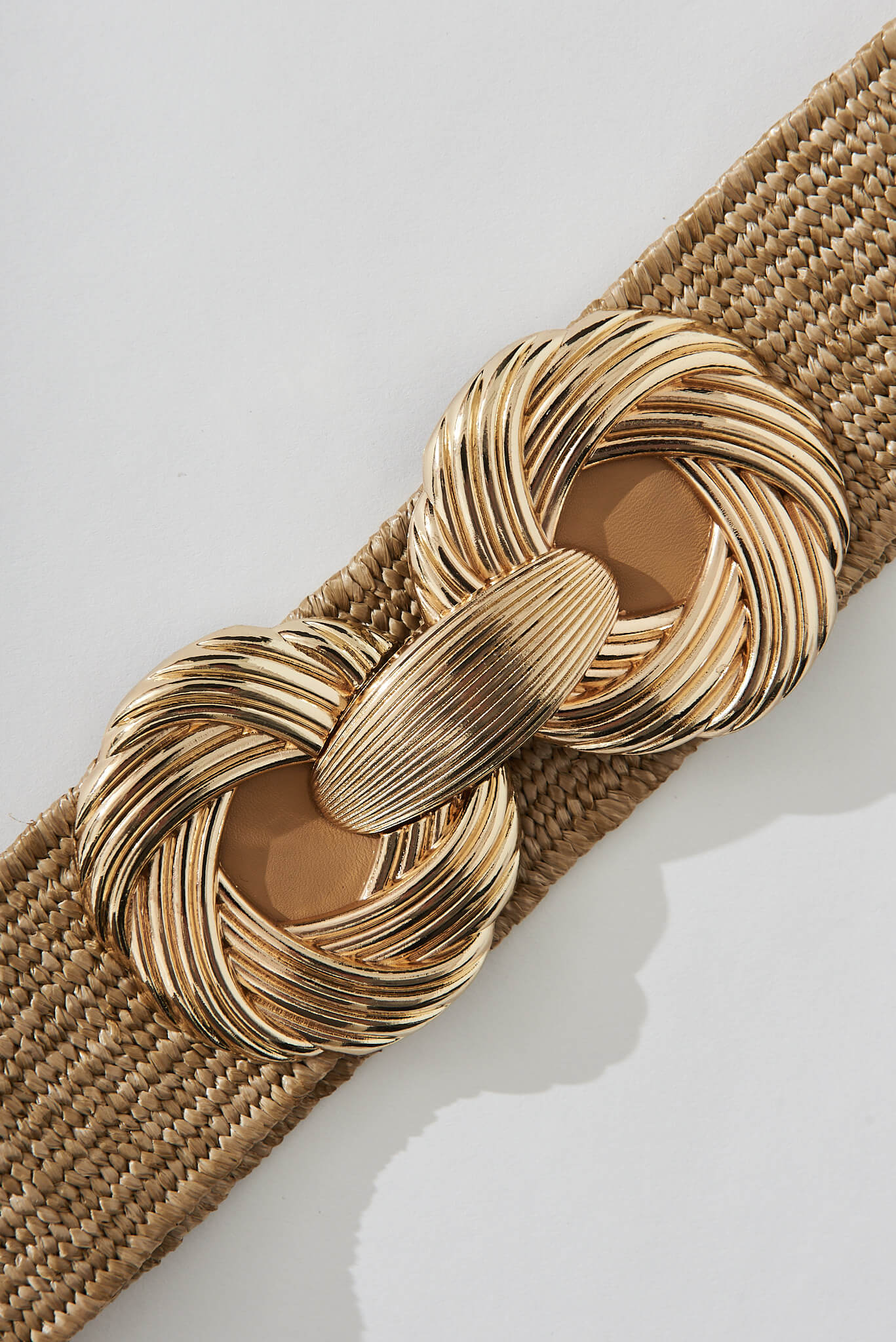 Katya Stretch Straw Belt In Light Brown - Image 3