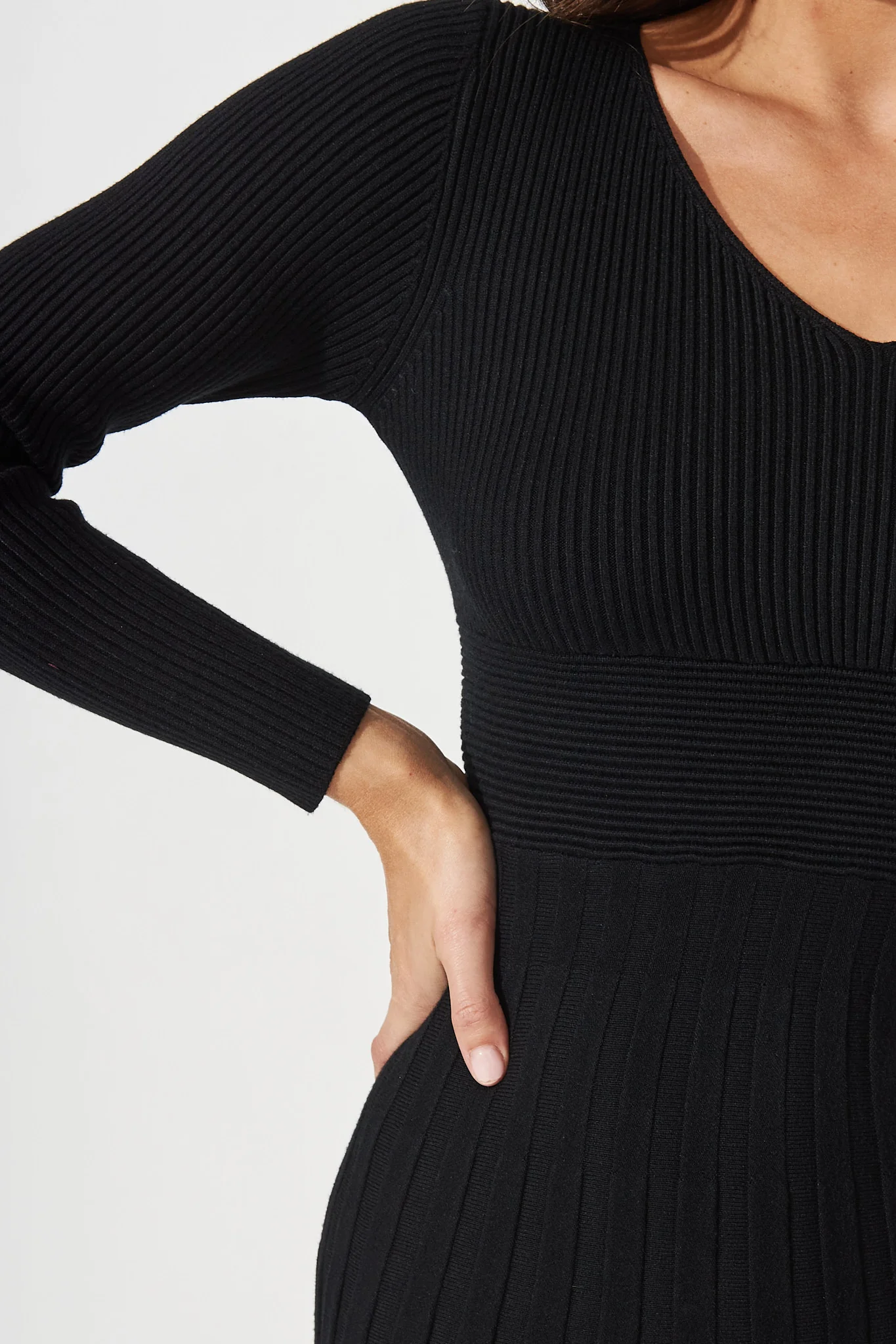 Koby Knit Dress In Black - Image 5