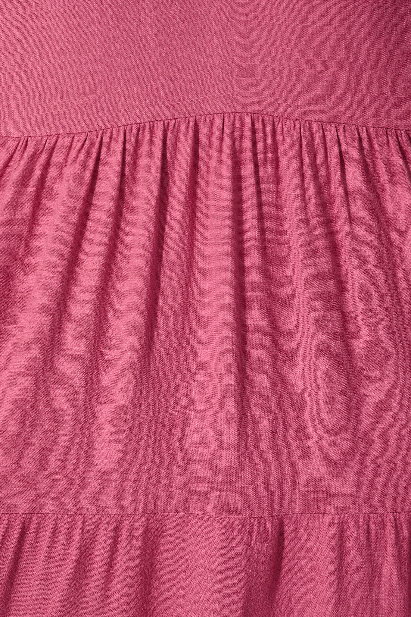 Kristen Midi Smock Dress In Deep Rose Linen Blend - Image 7
