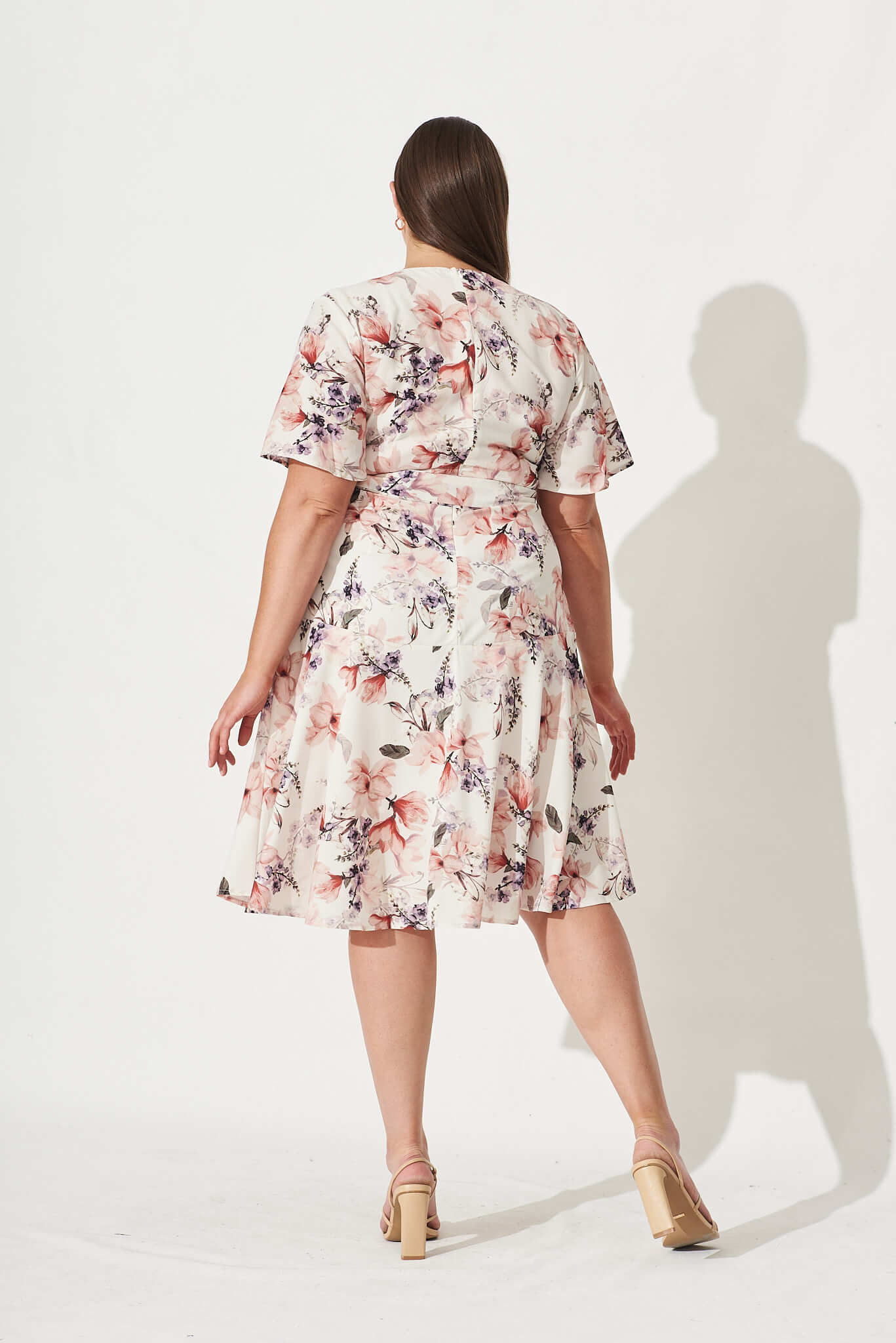 Lacey Wrap Dress In Cream Floral - Image 9