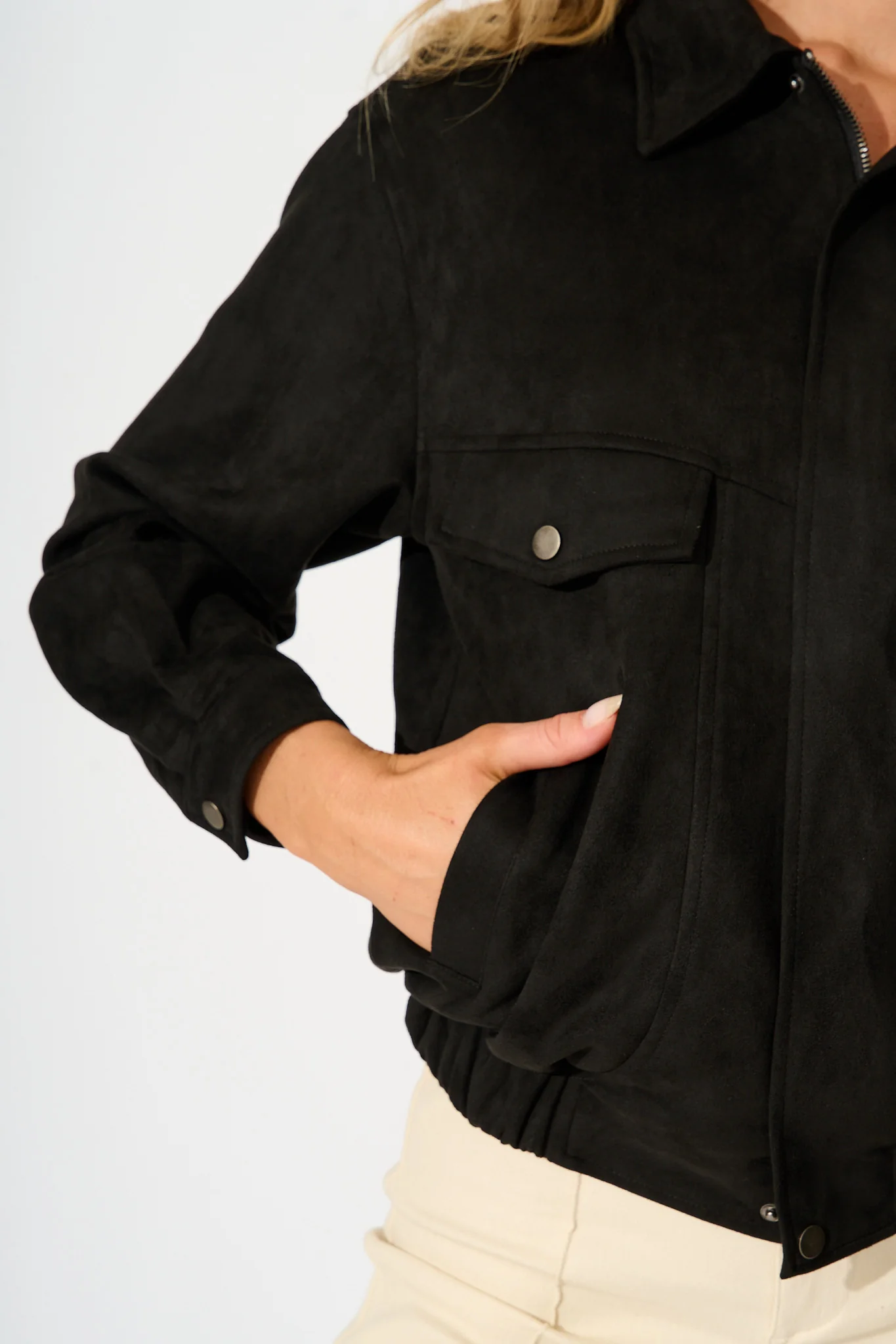Laney Jacket in Black Suedette - Image 5