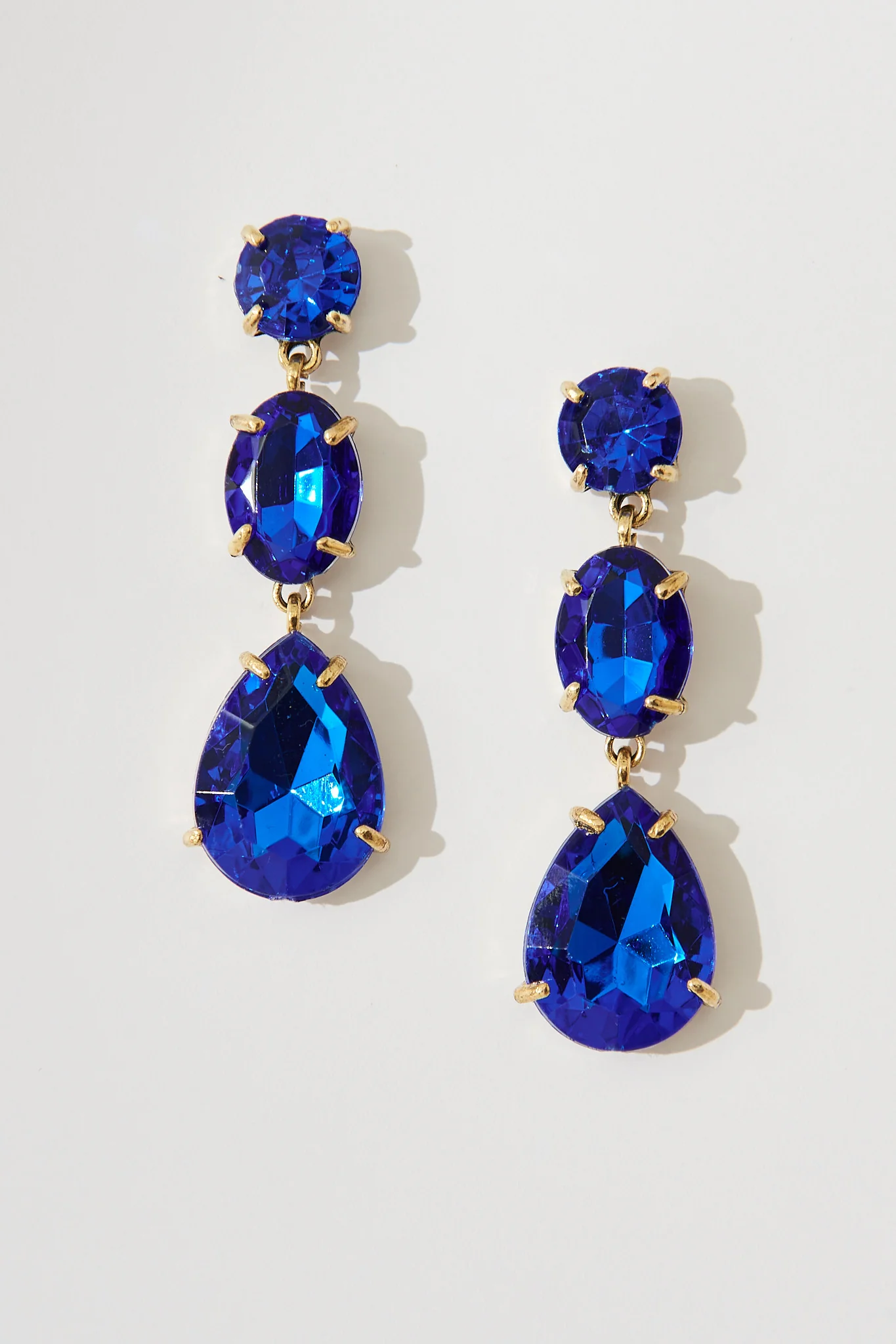 Lara Drop Earrings In Cobalt Blue