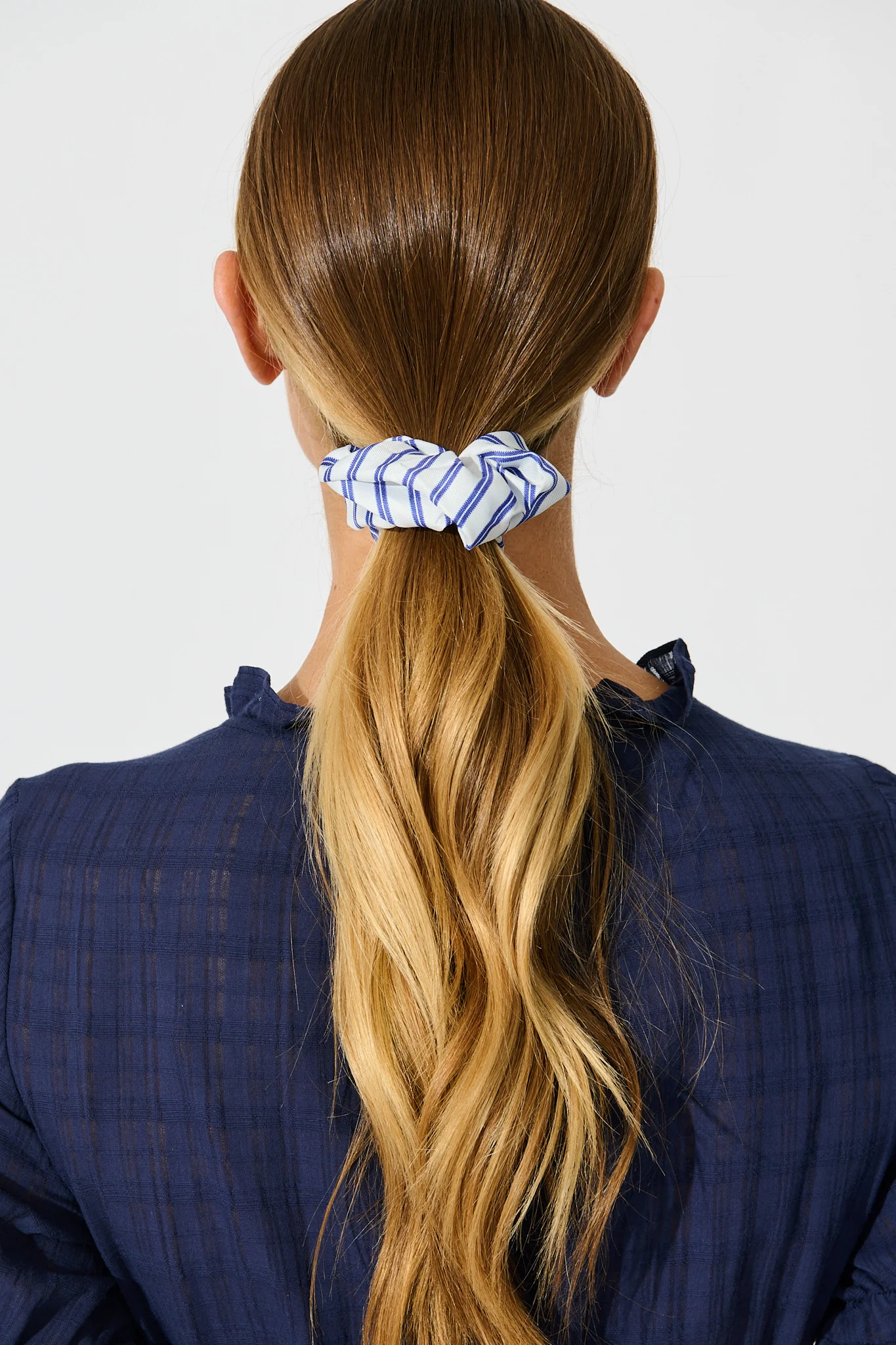 Laurel 3 Pack Scrunchie In Multi Blue Stripe - Image 2