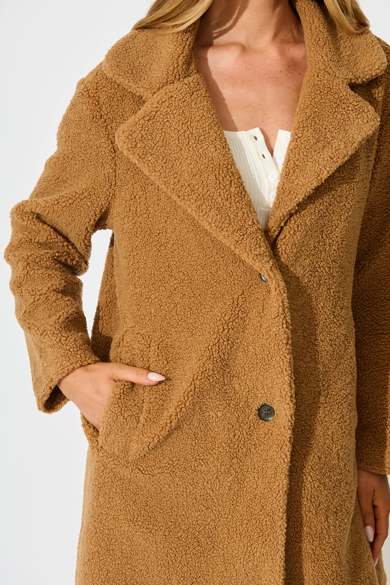 Lavish Teddy coat in Mocha - Image 5