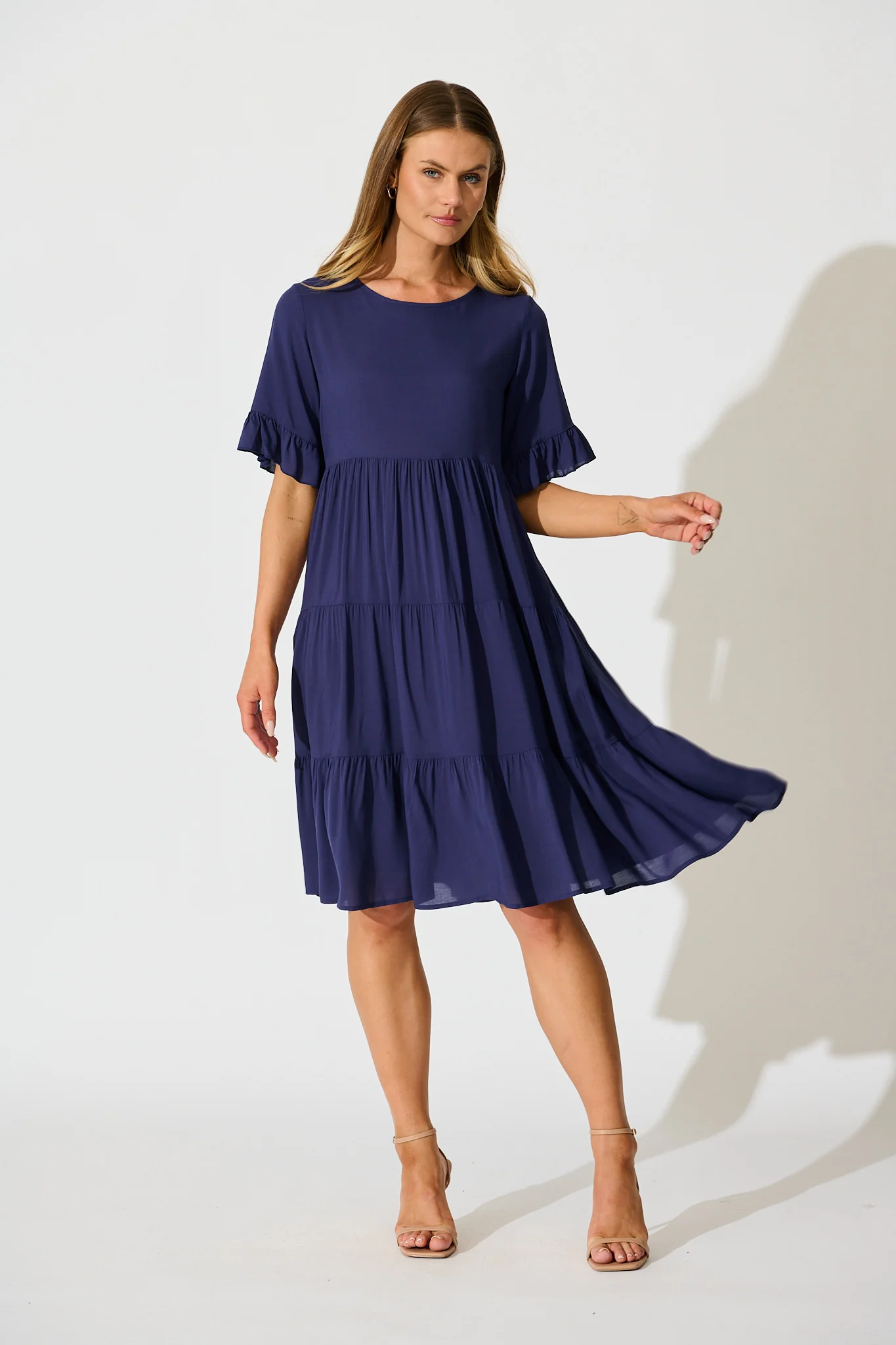 Layana Midi Dress in Navy