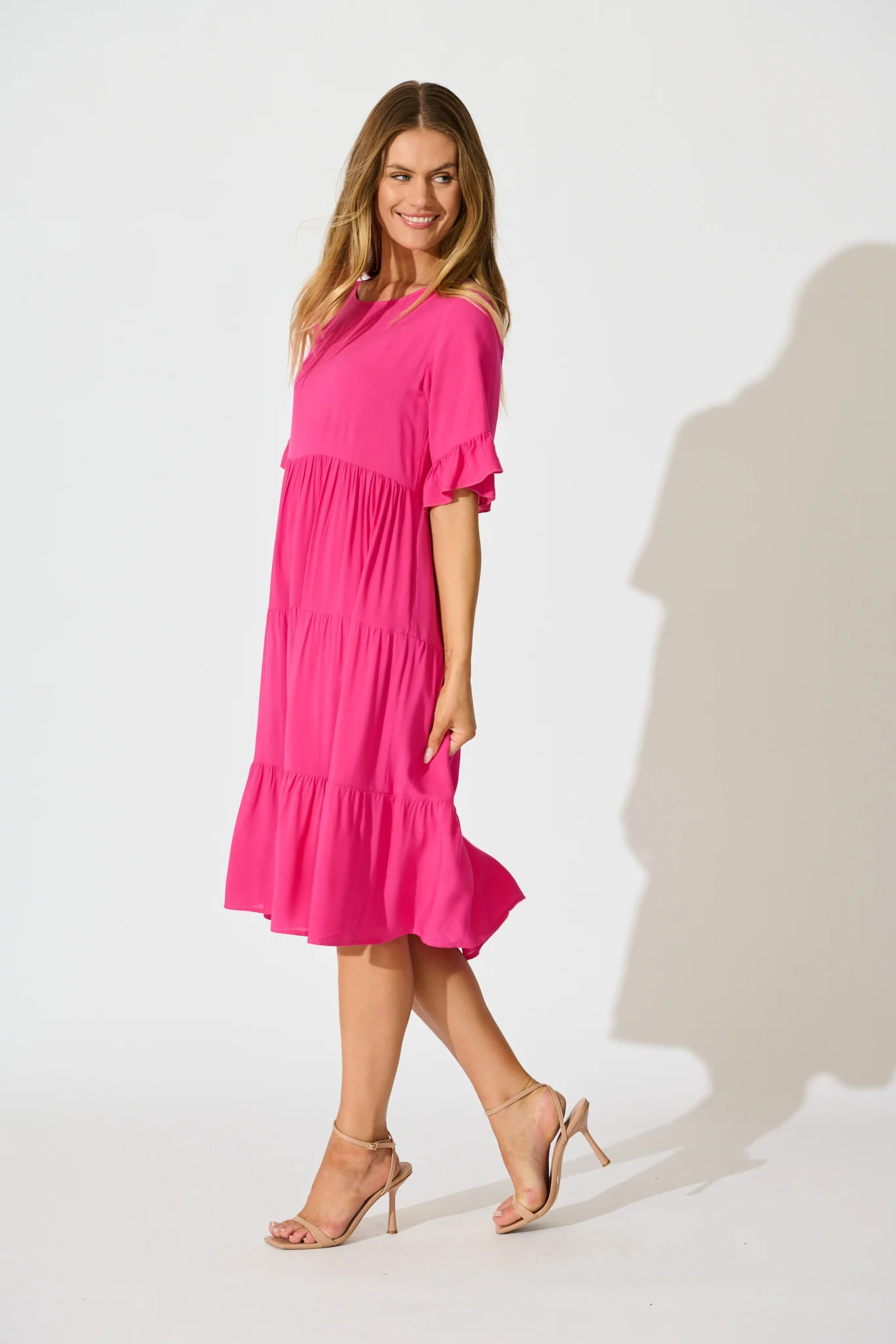 Layana Midi Dress in Pink - Image 3