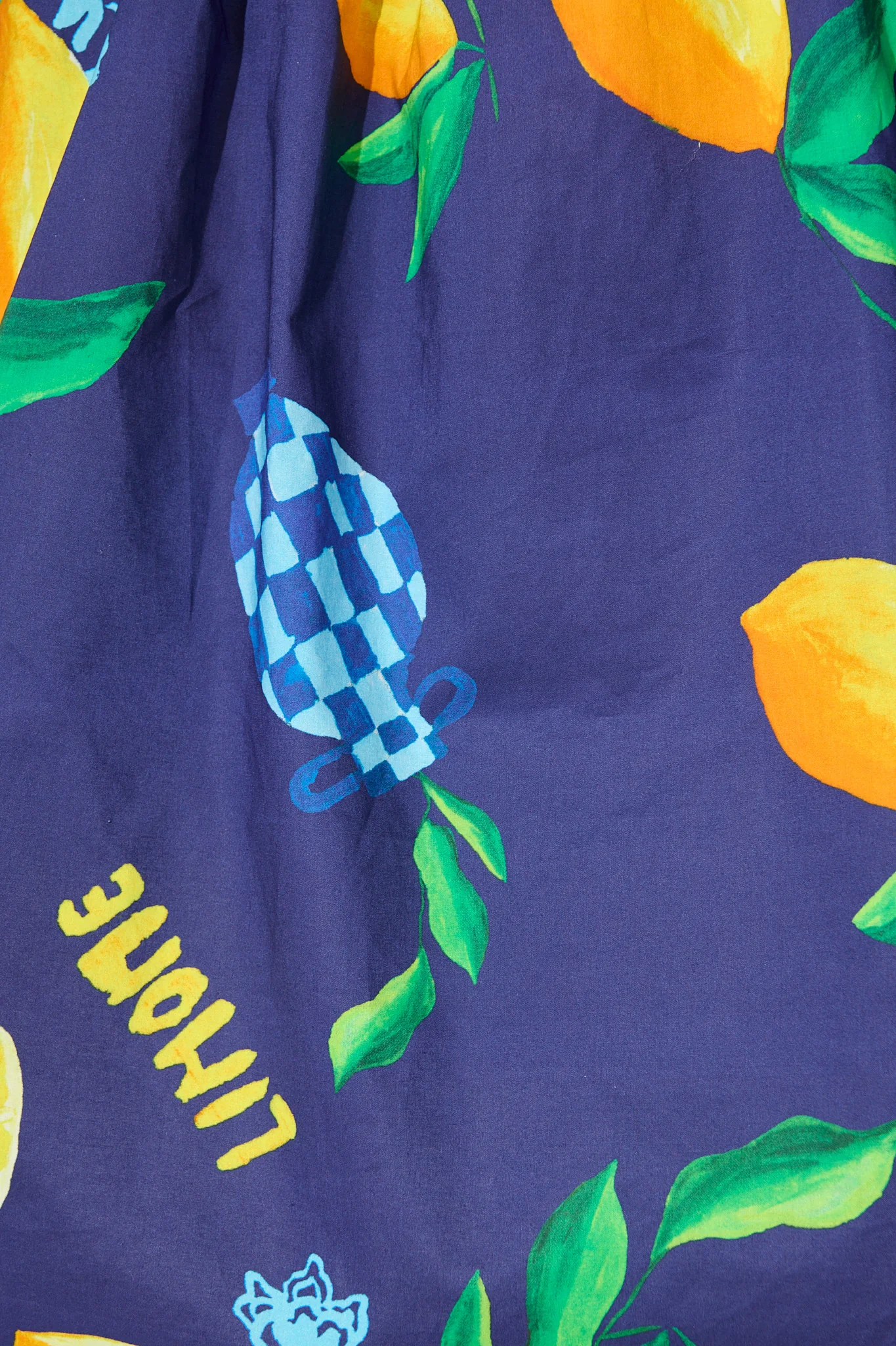 Lemon Zest Top in Navy with Lemon Print Cotton - Image 6