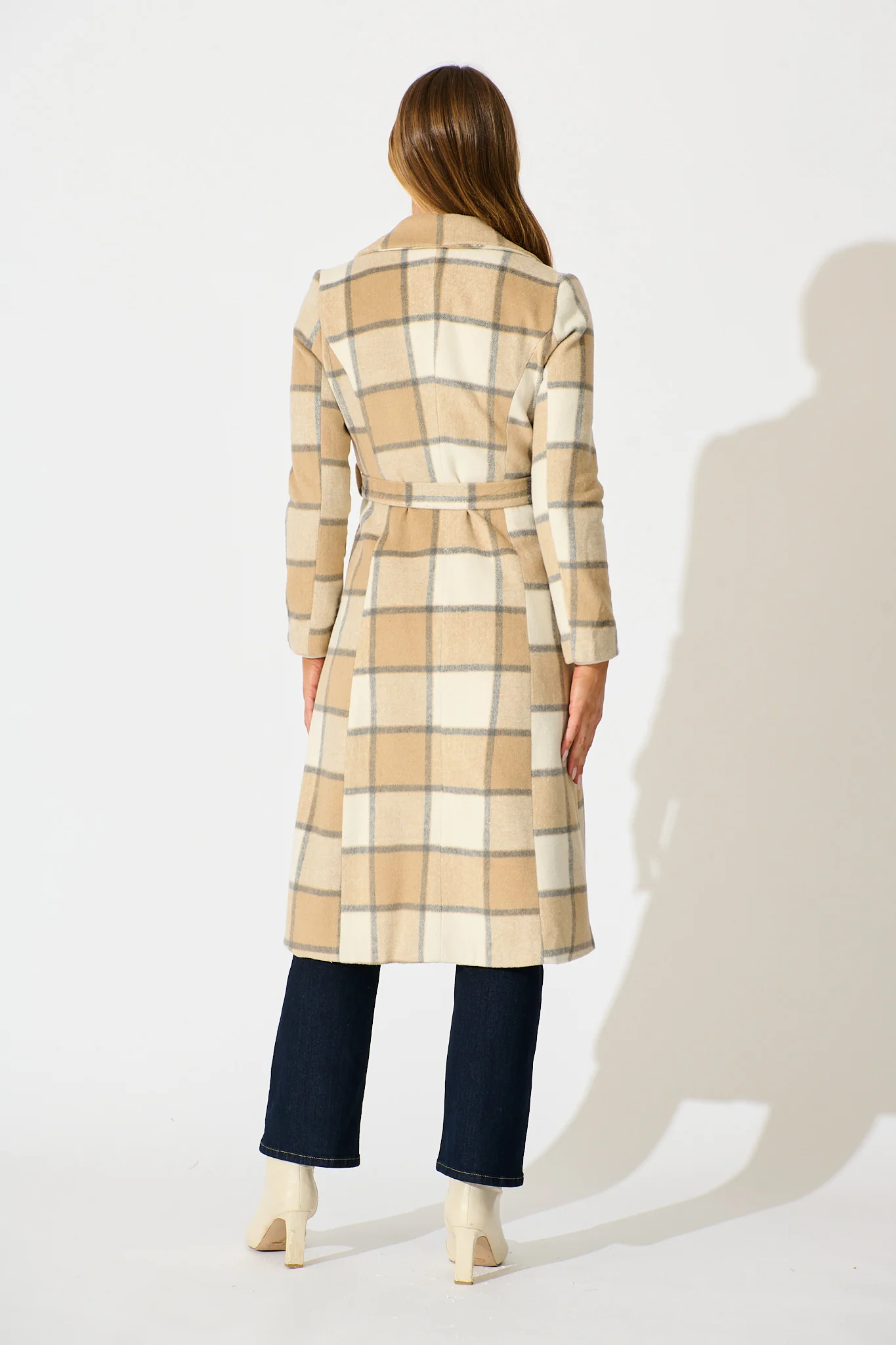 Lexington Coat in in Beige Check - Image 4