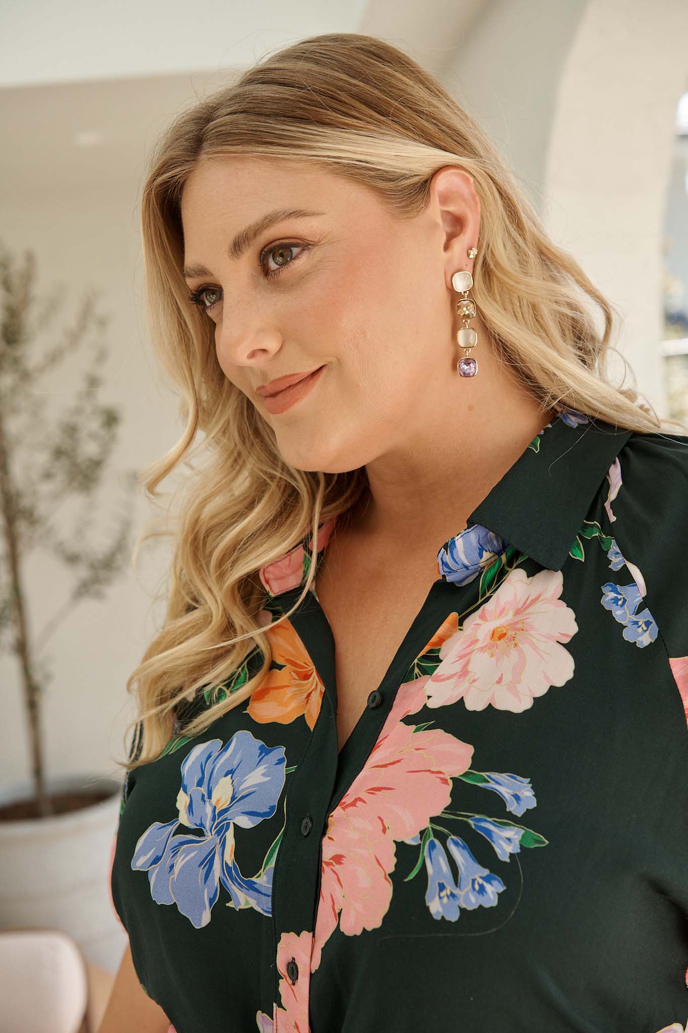 Liana Drop Earrings In Multi Gold