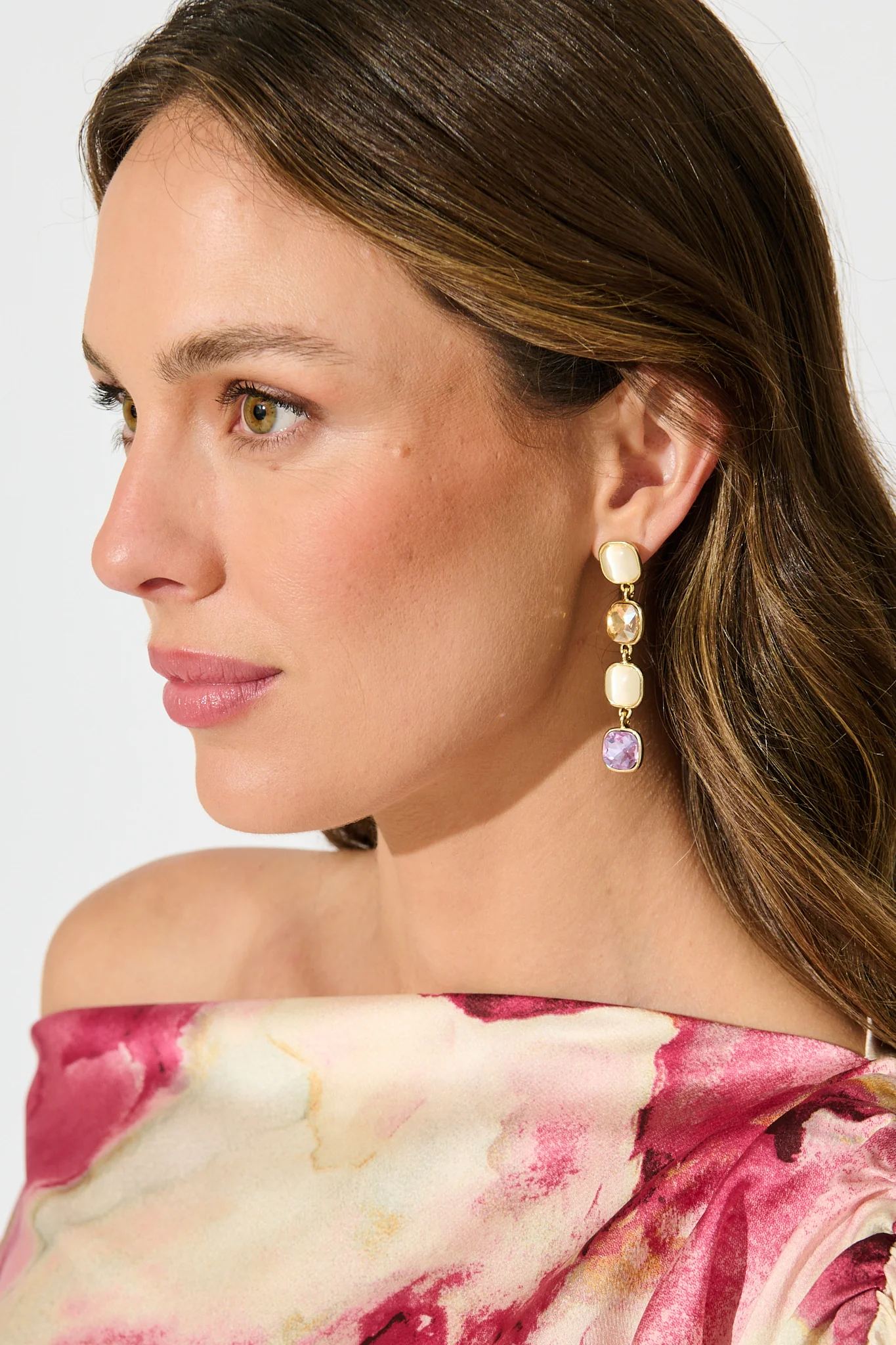 Liana Drop Earrings In Multi Gold - Image 4