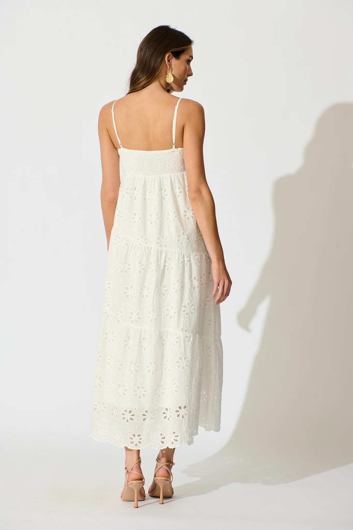 Lily Muse Maxi Sundress in White Embroidery Cotton - Image 4