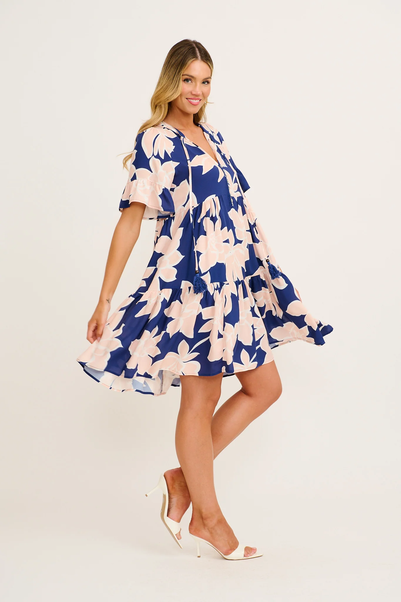 Limited Dress in Navy with Pink Floral - Image 3