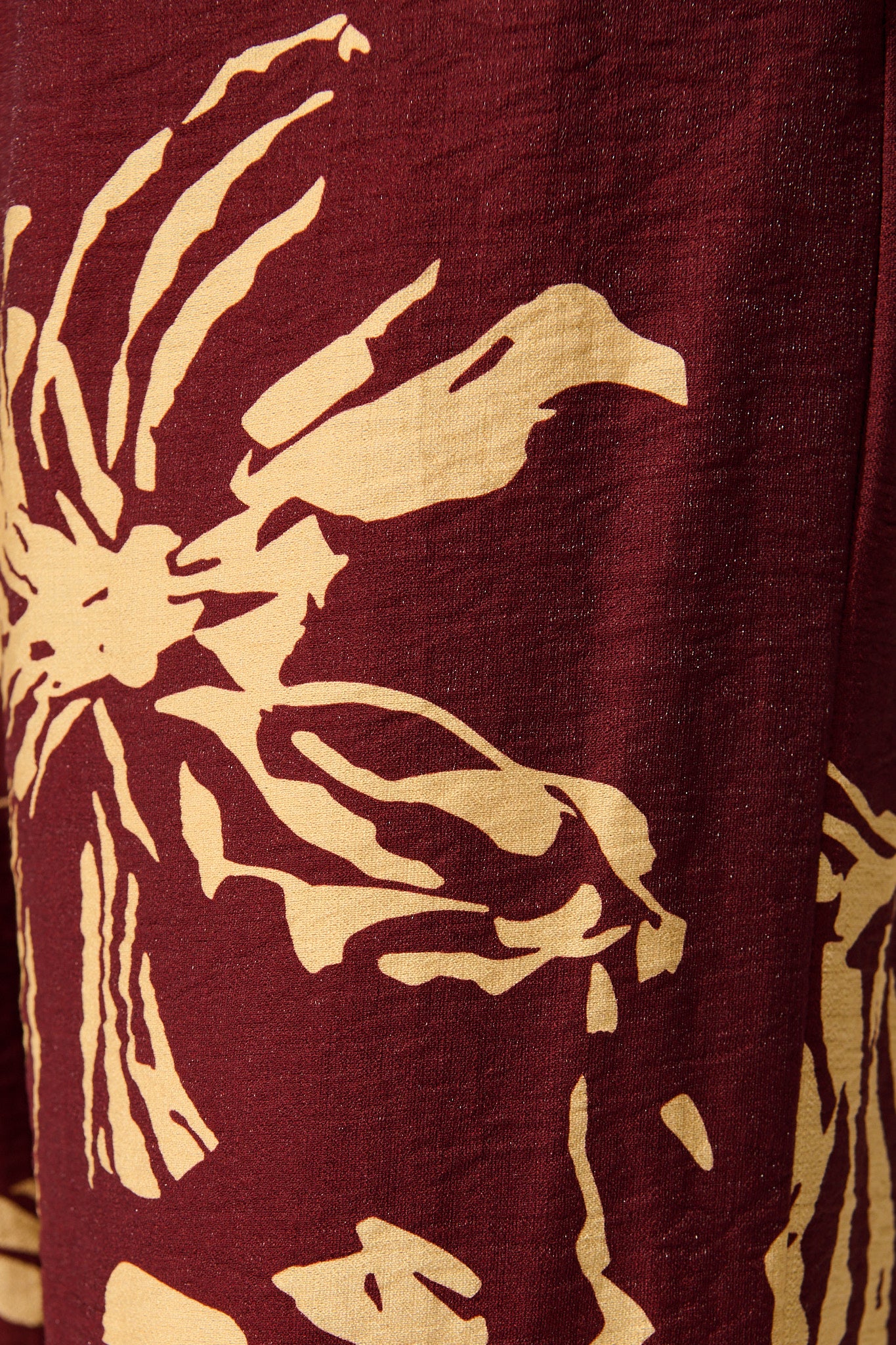 Linear Bloom Pant in Wine with Cream Print - Image 6