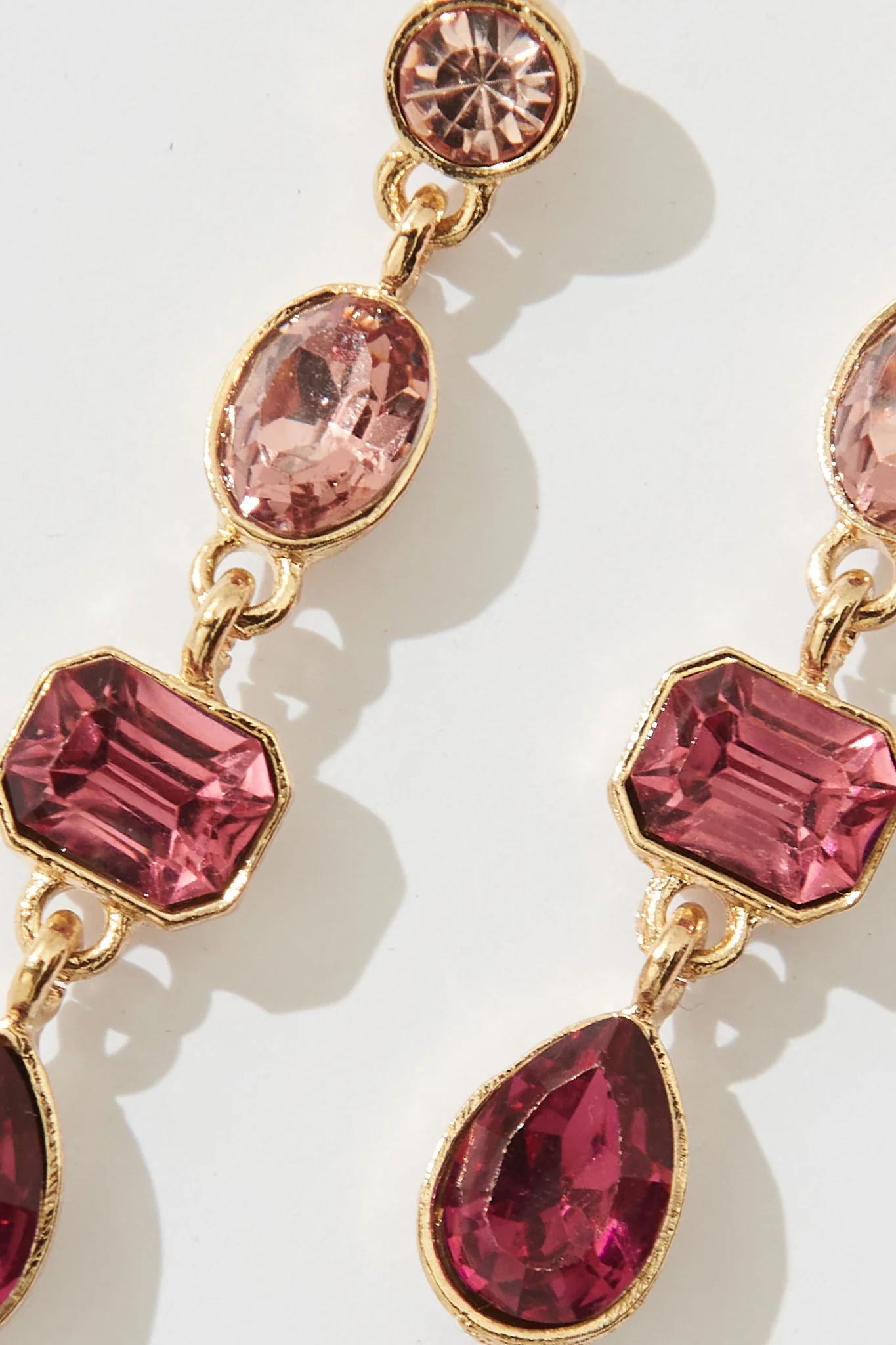 Lisa Drop Earrings In Multi Red - Image 3