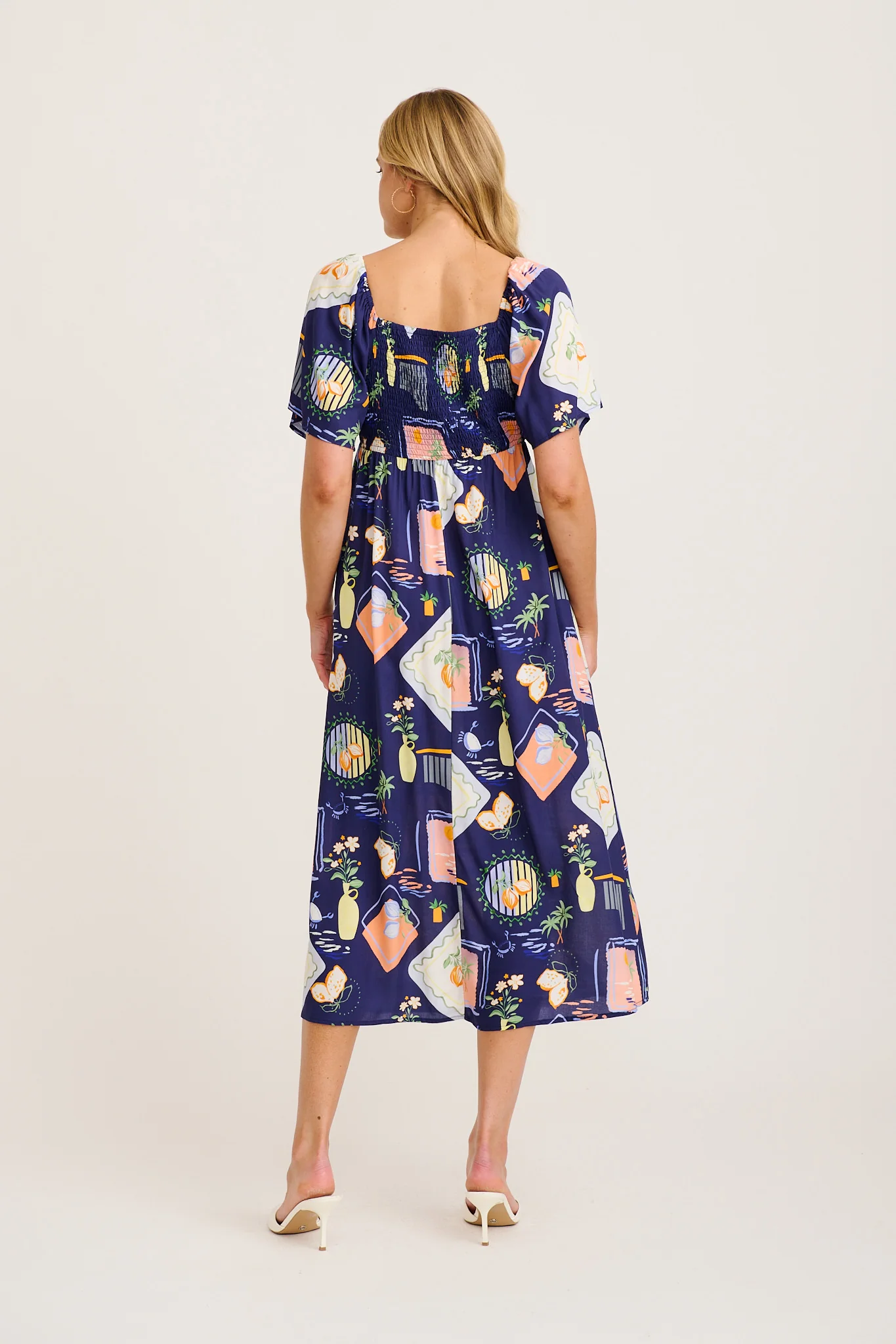 Livia Maxi Dress in Navy Multi Print - Image 5