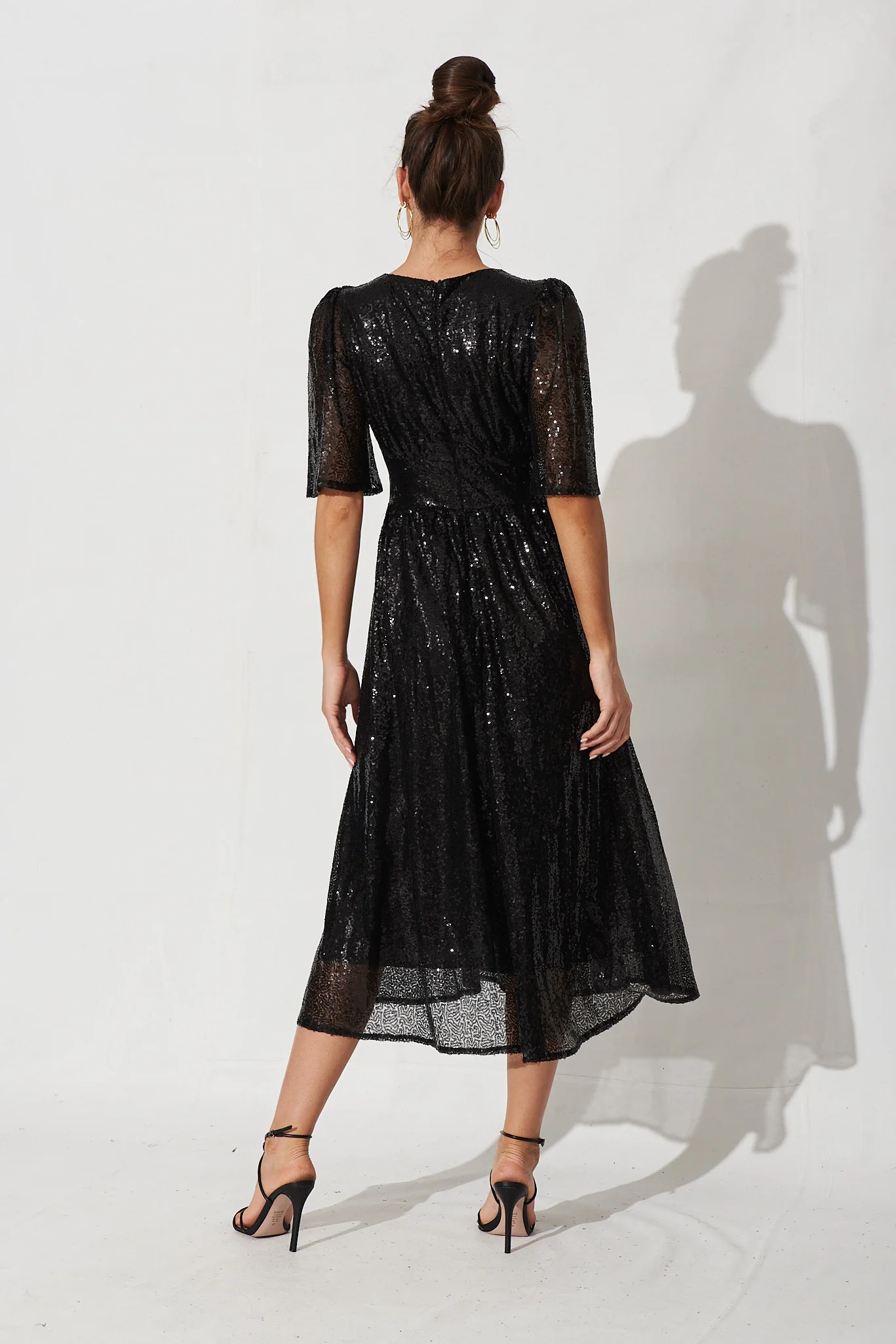 Livorno Midi Dress In Black Sequin - Image 5