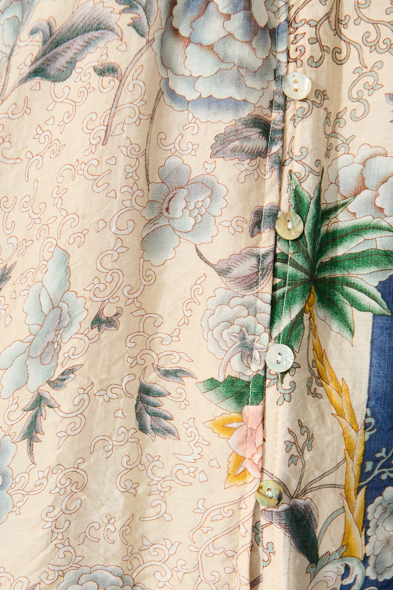 Lombard Top in Beige with Blue Multi Floral - Image 6