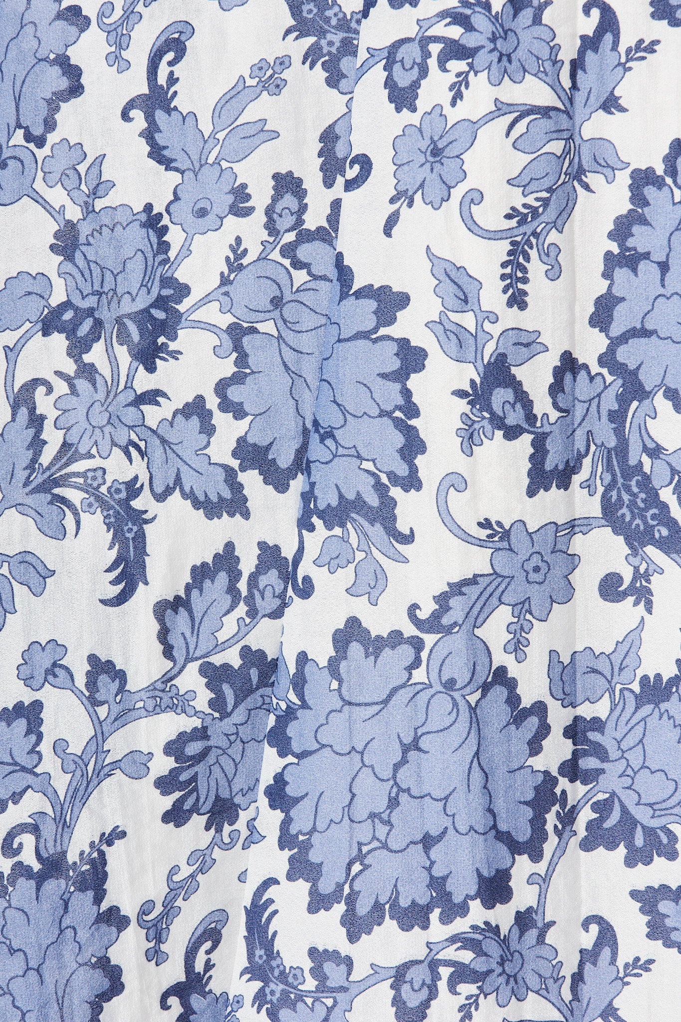 Loriet Maxi Shirt Dress In Blue With White Floral Cotton Blend - Image 6
