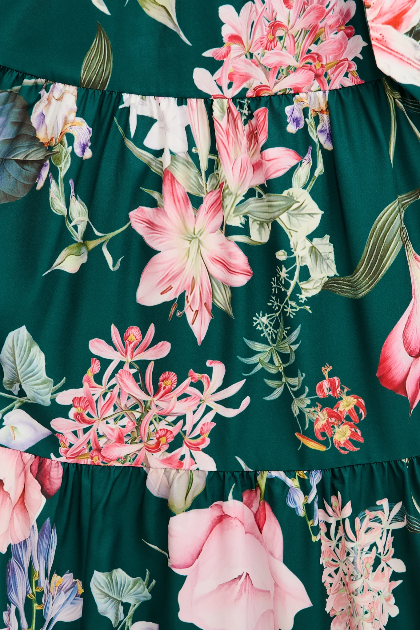 Love Song Maxi Dress in Green with Blush Floral - Image 6