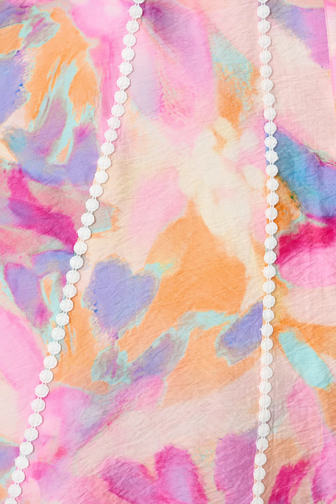 Lovingly Maxi Shirt Dress in Pink with Purple Watercolour - Image 6
