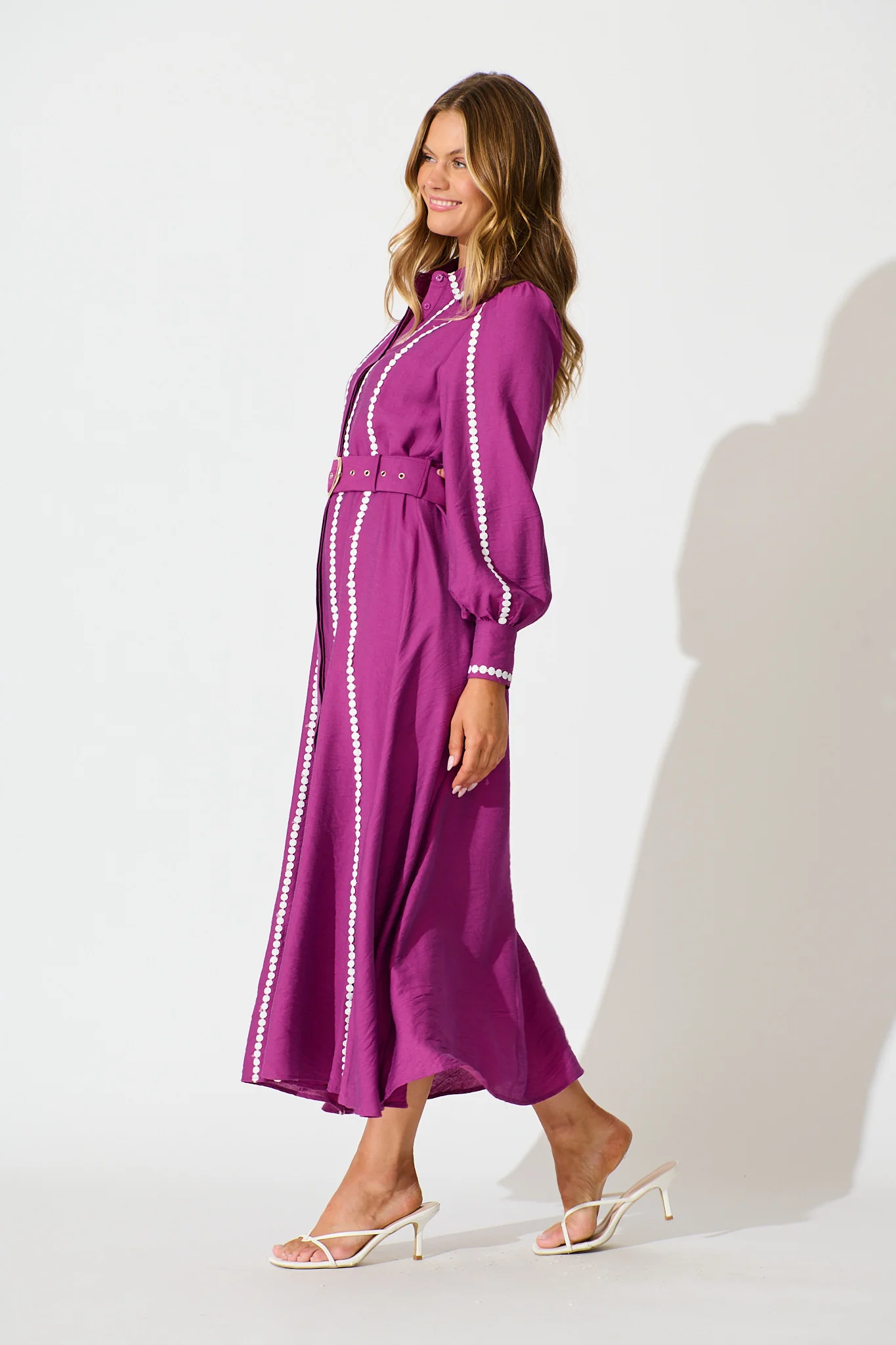 Lovingly Maxi Shirt Dress in Plum - Image 6