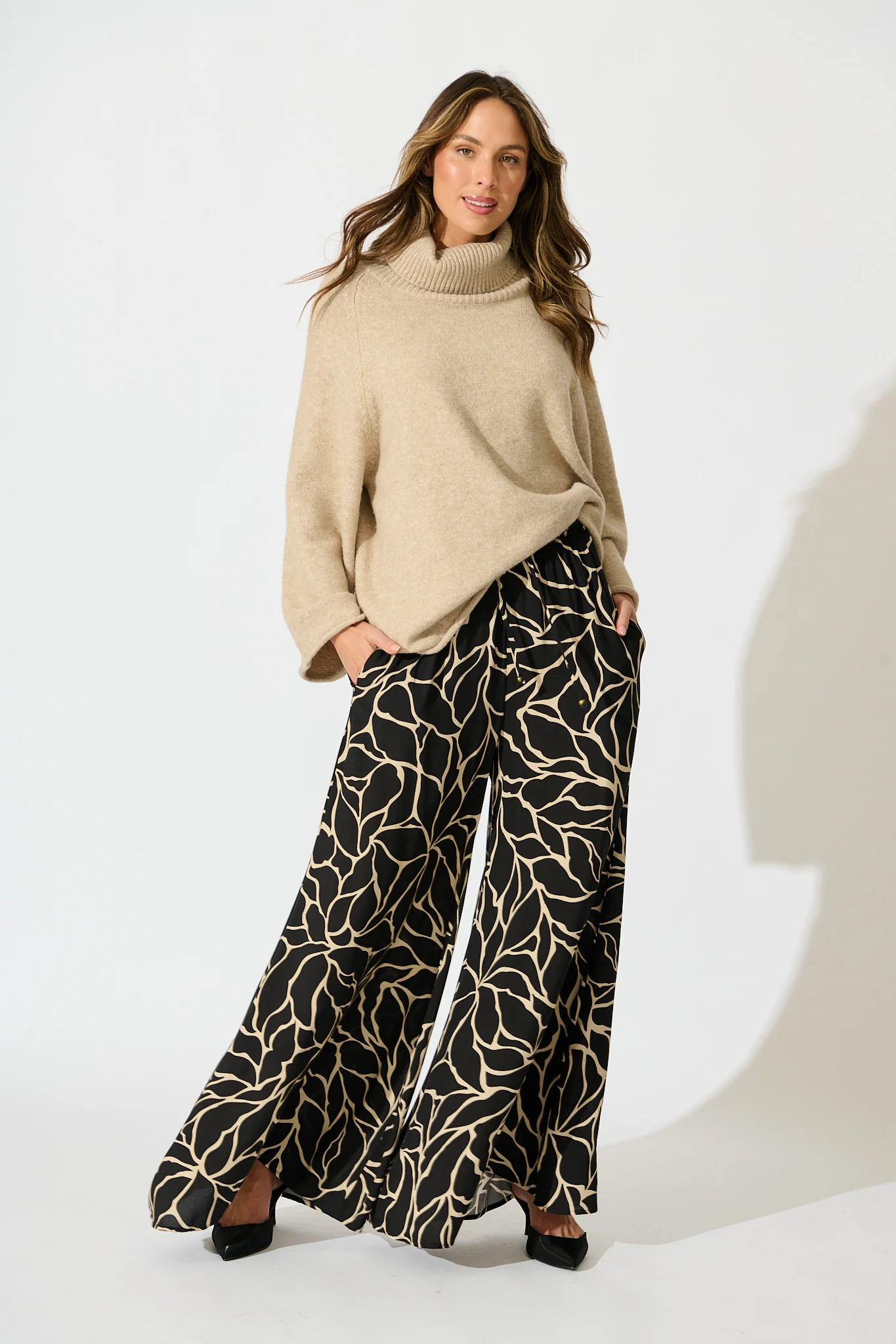 Lucia Pant In Black Geometric Print - Image 4