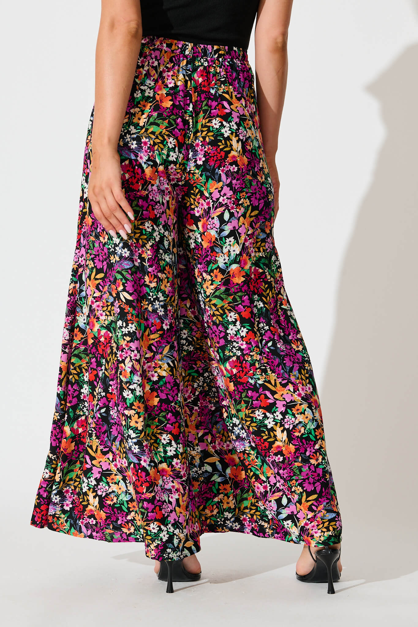 Lucia Pant In Black Multi Floral - Image 3