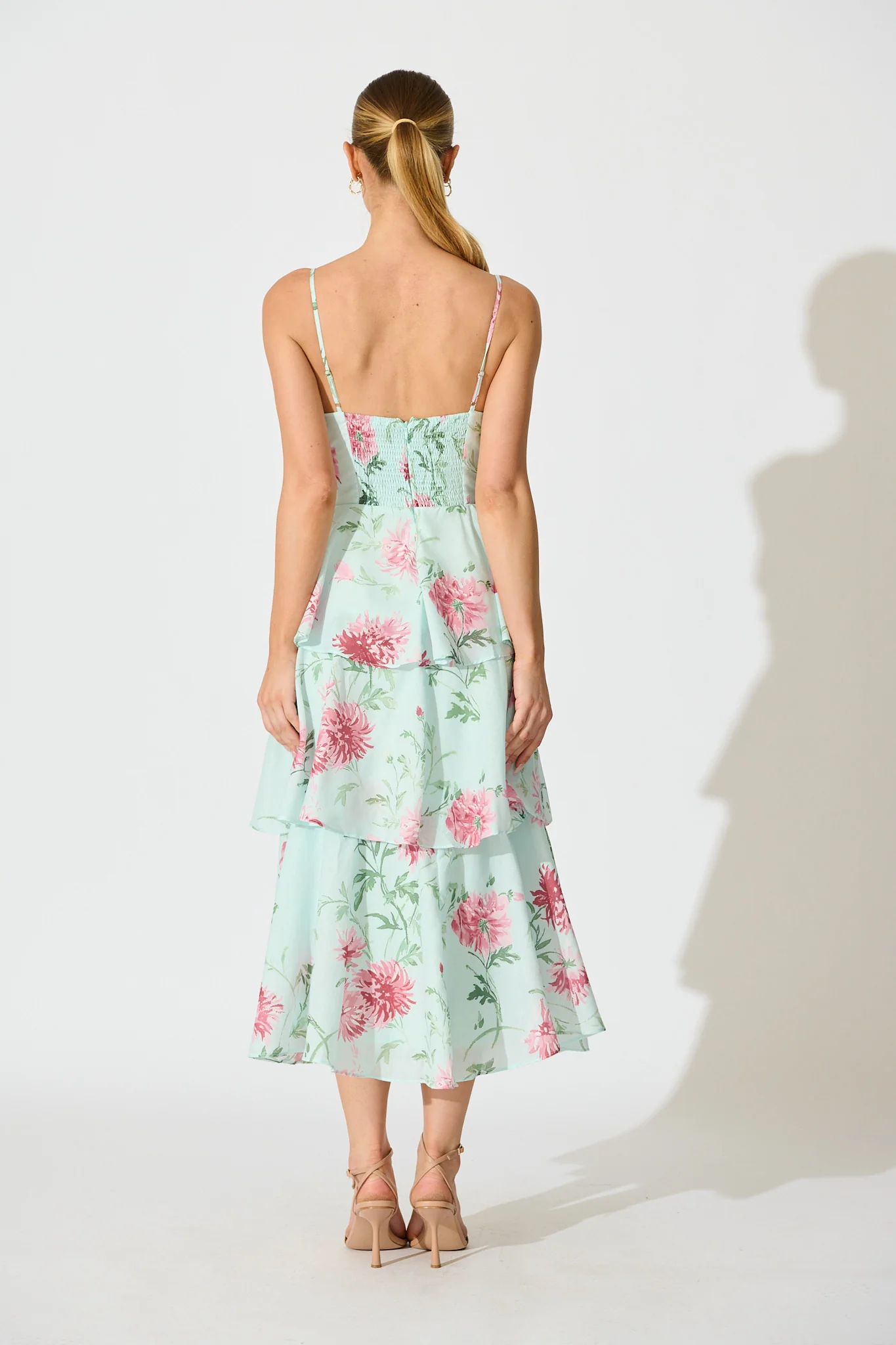 Lumiya Maxi Dress in Mint and Blush Floral - Image 6