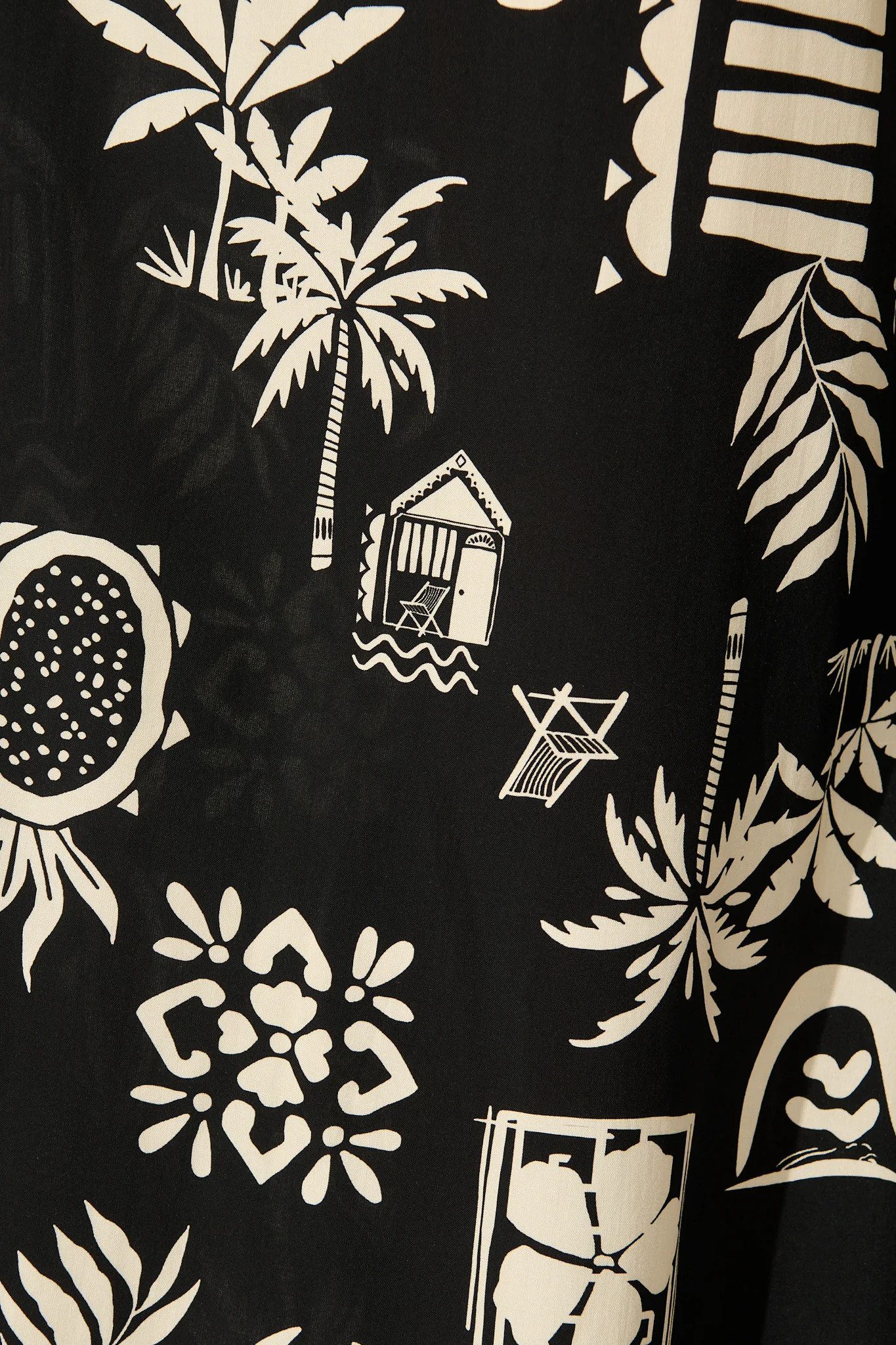 Lune Wide Leg Pant In Black Palm Print - Image 6