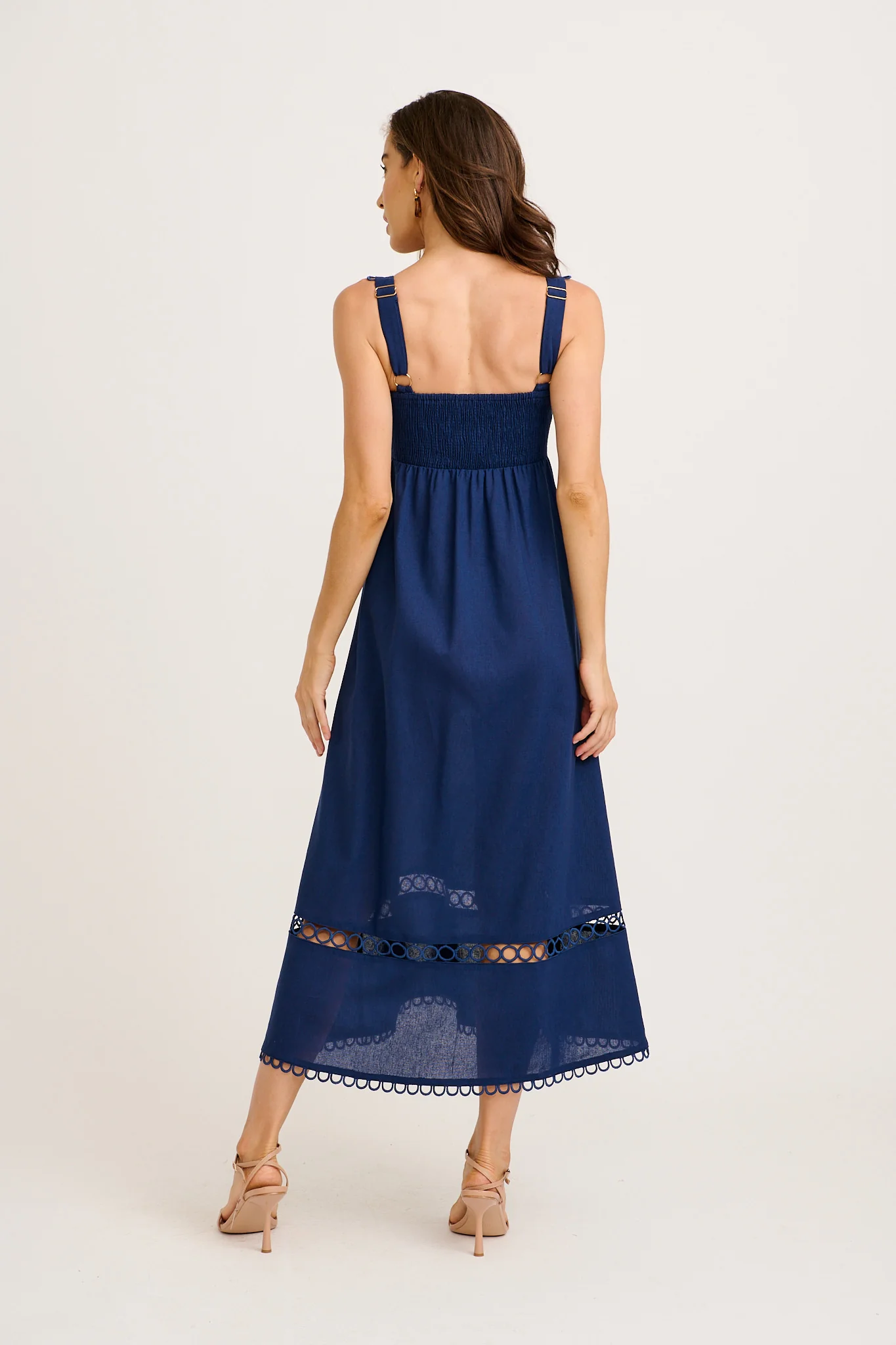 Luxe Enchant Maxi Dress in Navy Linen Blend - Image 9