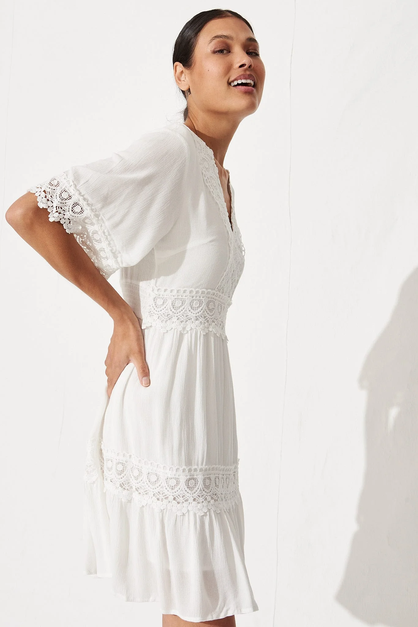 Macca Dress In White - Image 4