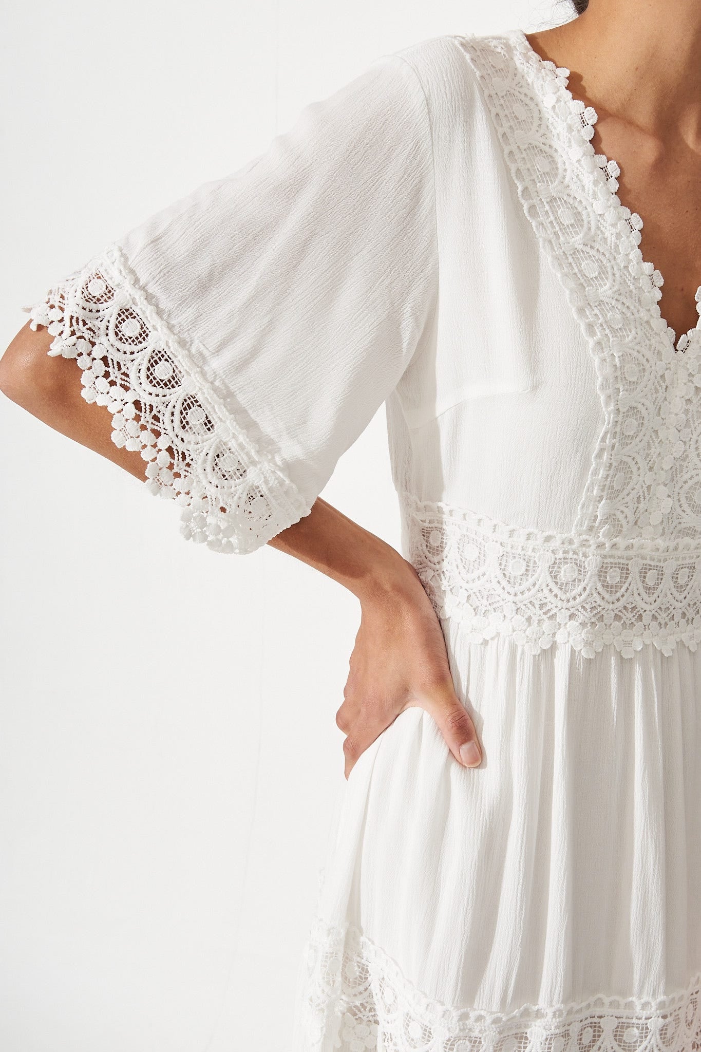 Macca Dress In White - Image 7