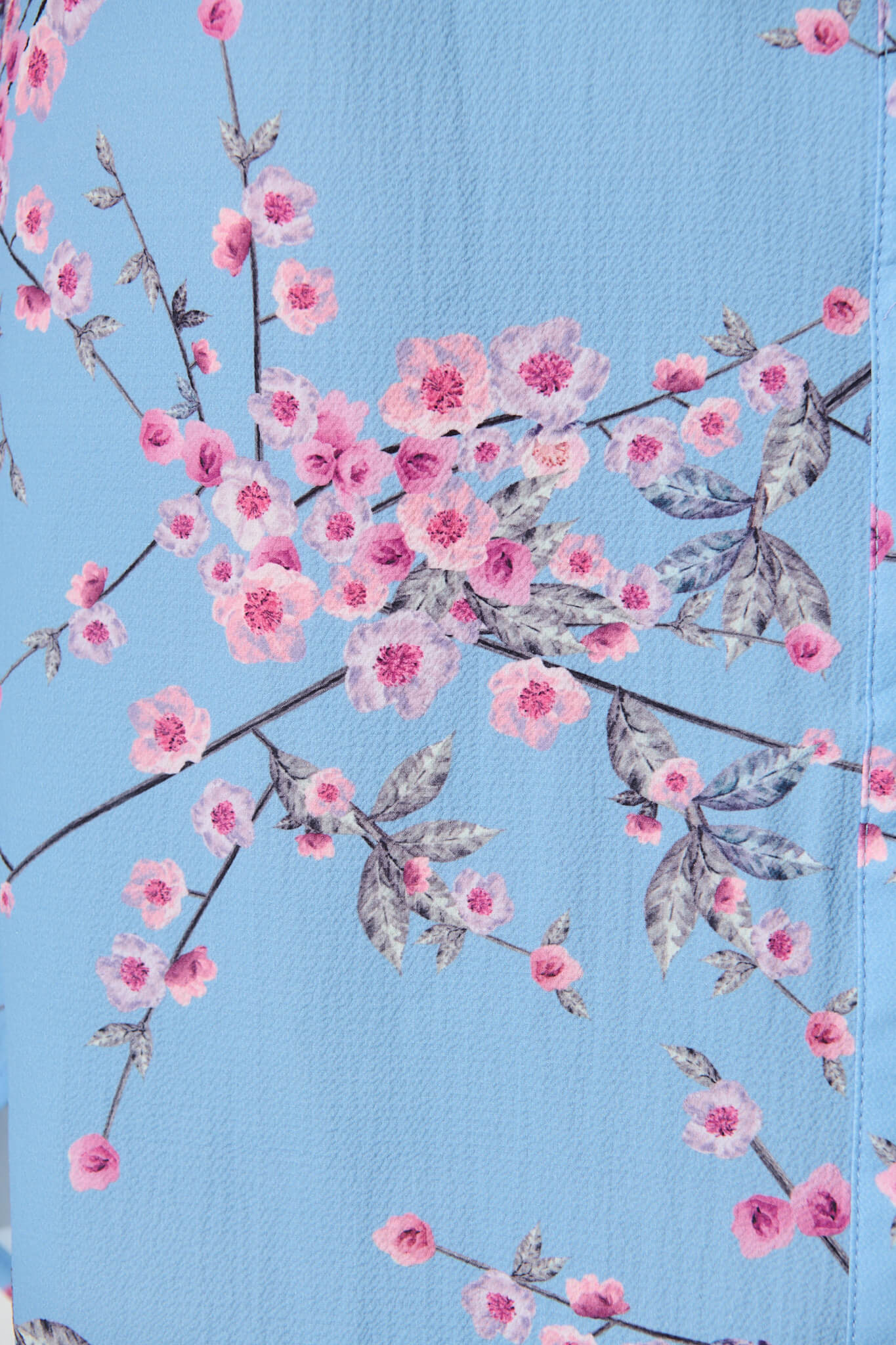 Maddison Shirt Dress In Pale Blue With Pink Cherry Blossom - Image 10