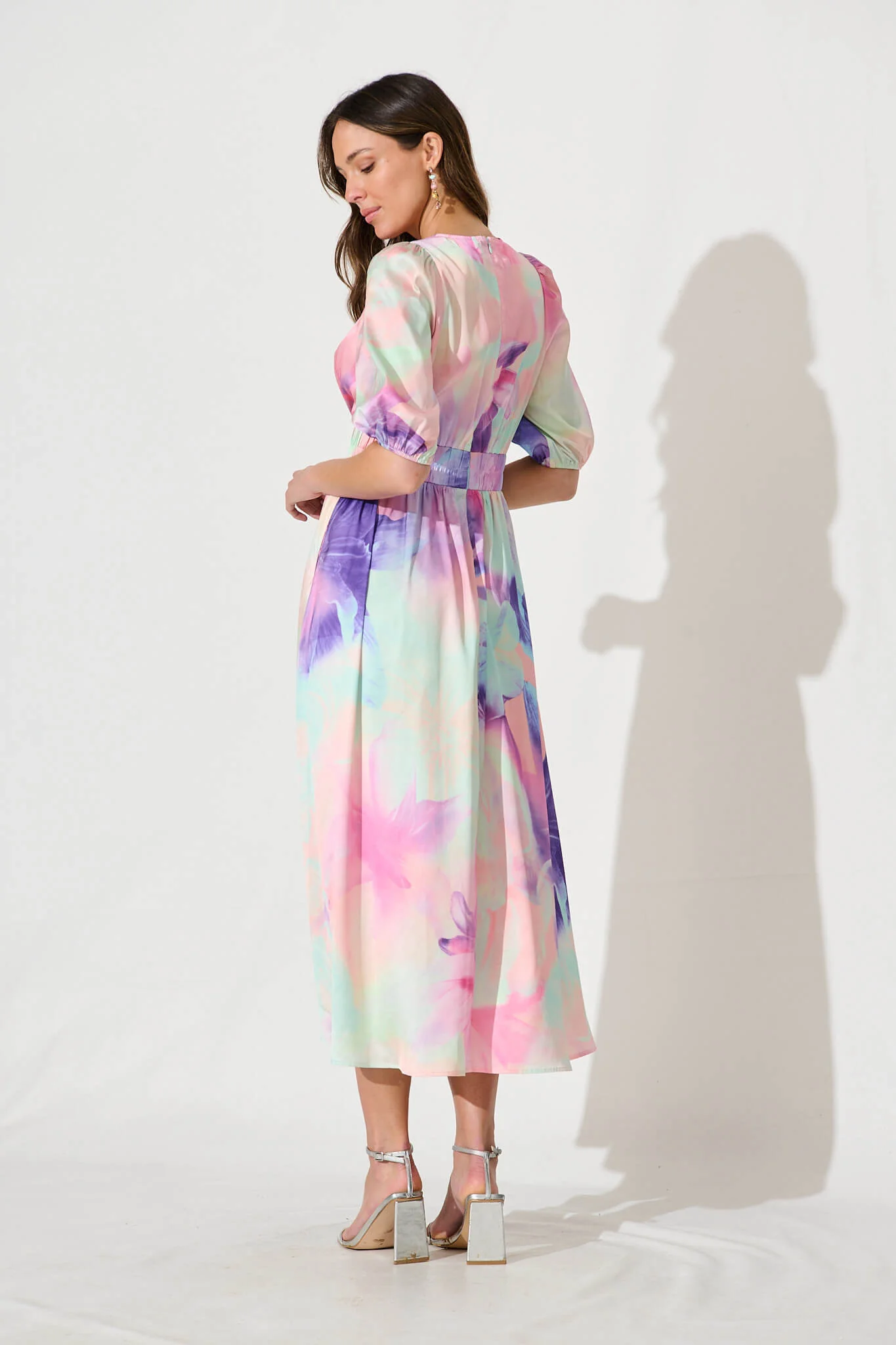 Magnetism Maxi Dress In Pastel Watercolour Floral - Image 4
