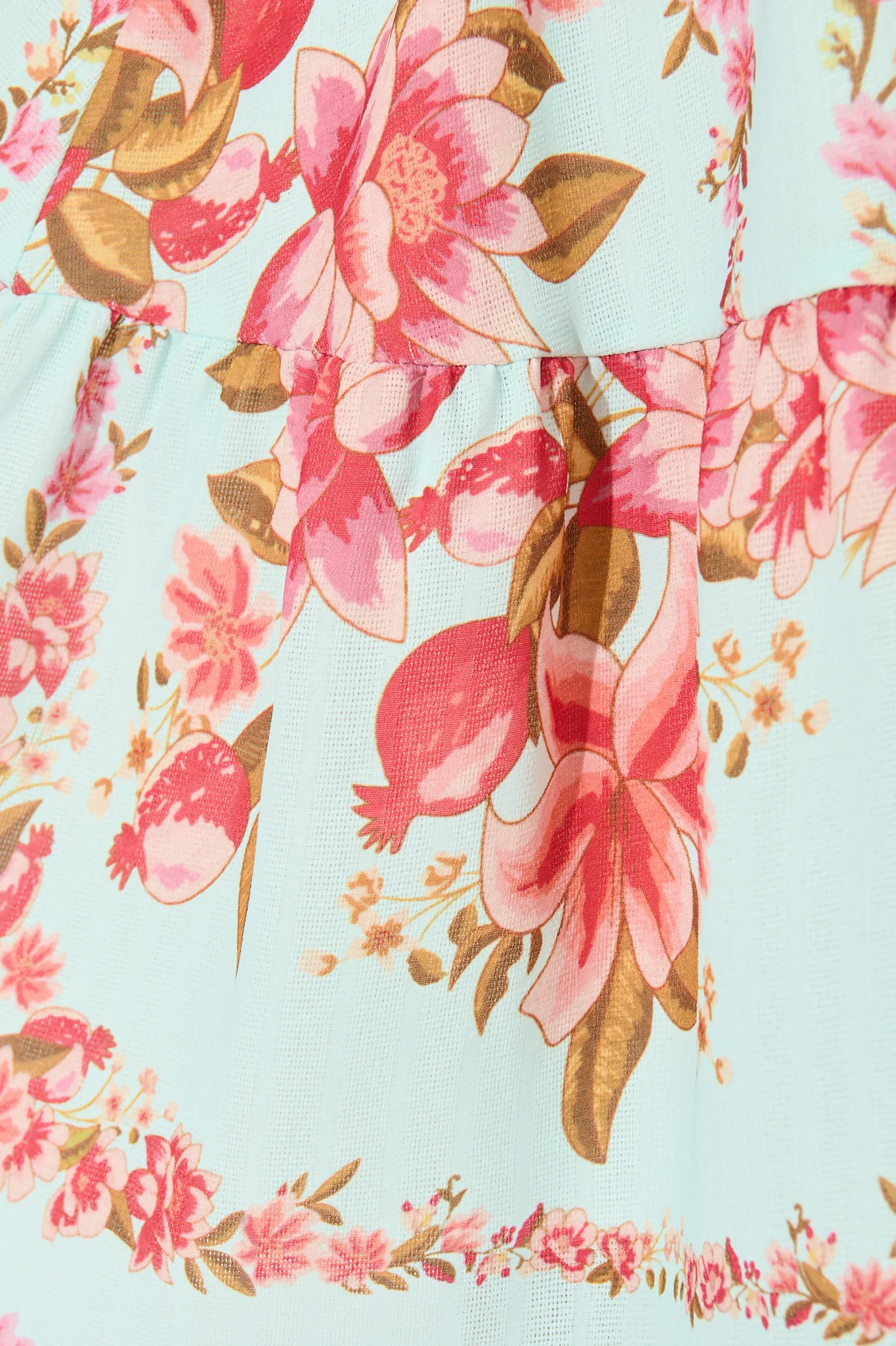 Makena Dress in Blue with Pink Floral Cotton Blend - Image 6