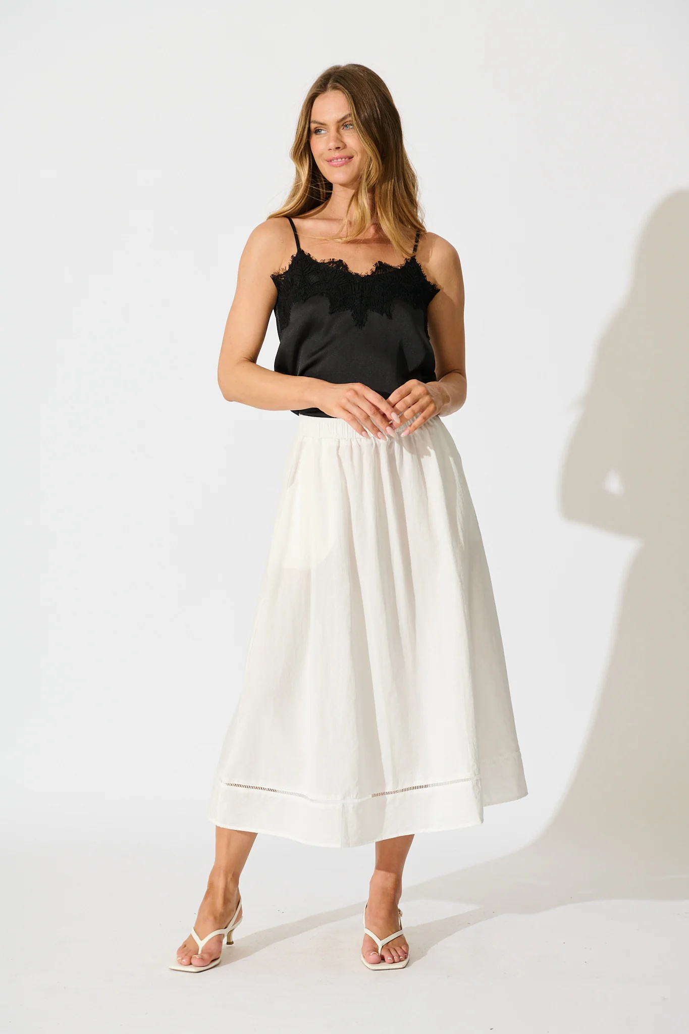 Manthis Cami Top In Black Satin - Image 6